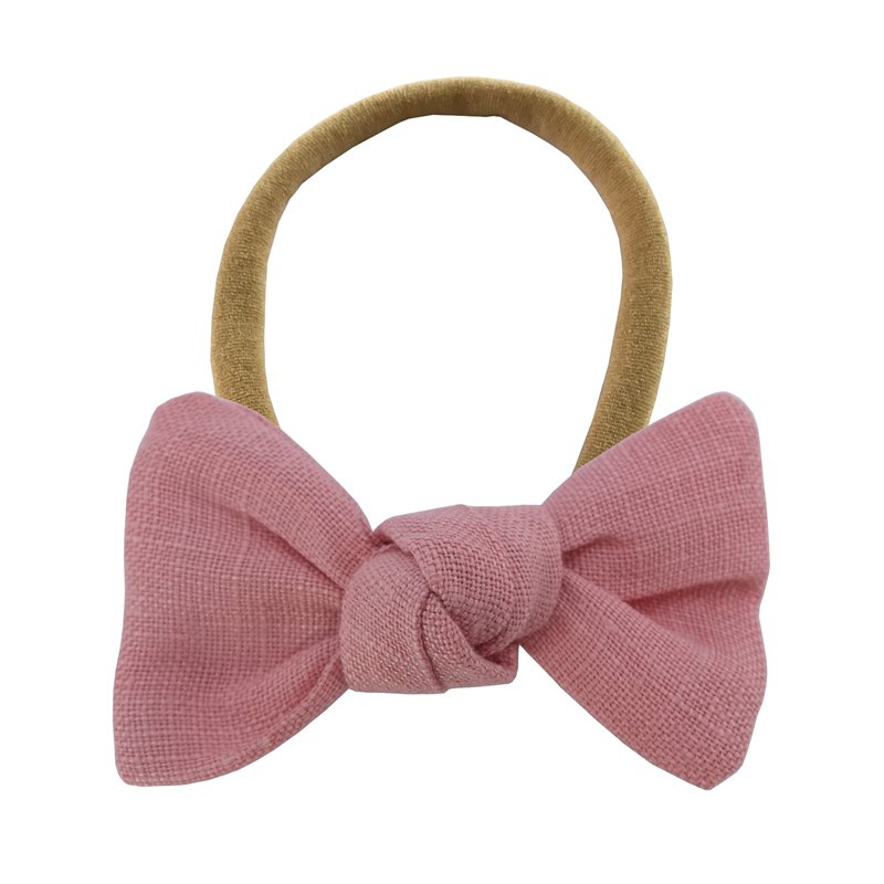 Linen bow hair tie
