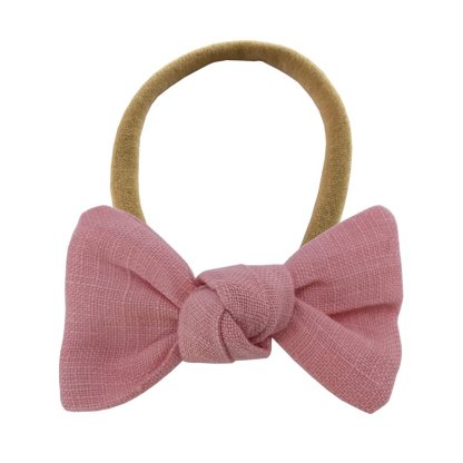 Linen bow hair tie