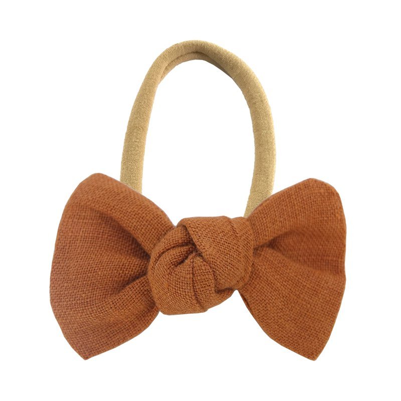 Linen bow hair tie
