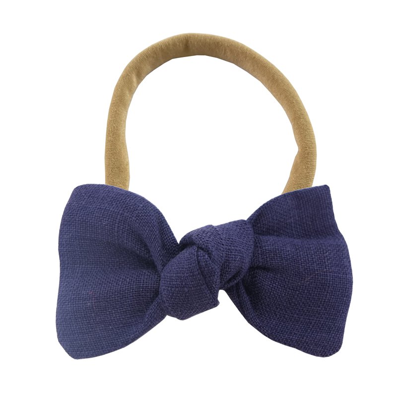 Linen bow hair tie