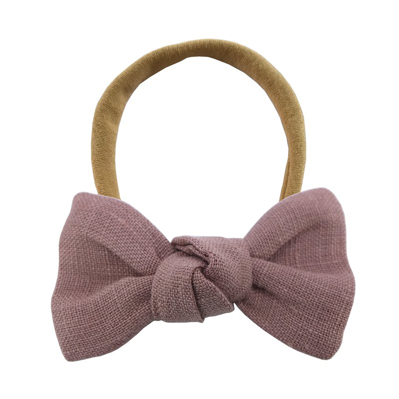 Linen bow hair tie