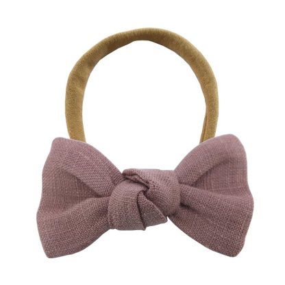 Linen bow hair tie