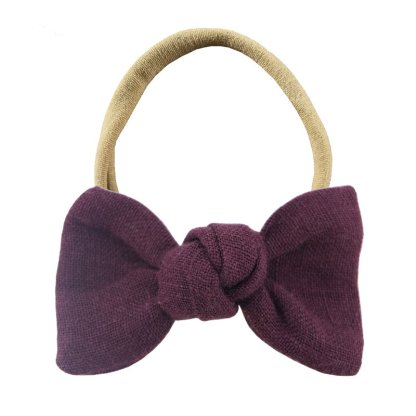 Linen bow hair tie