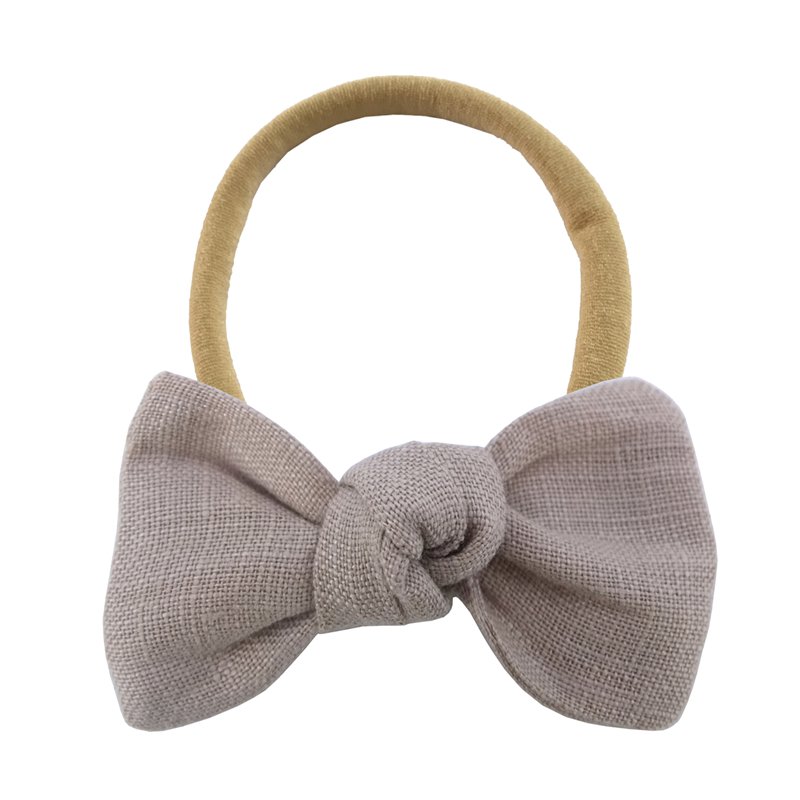 Linen bow hair tie