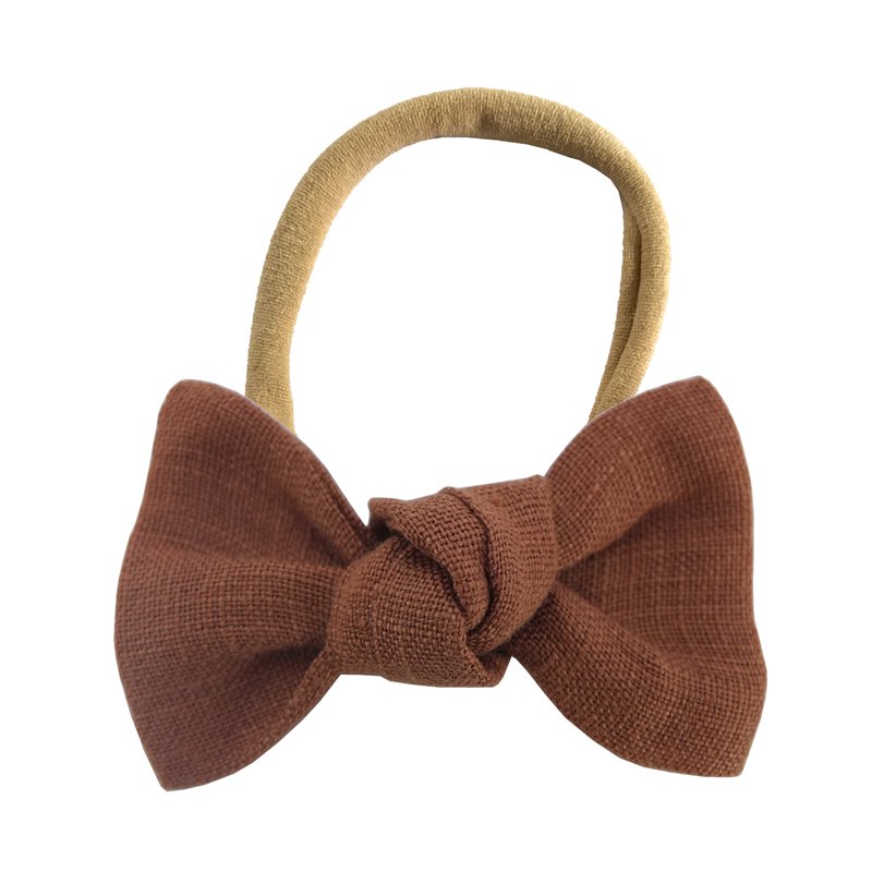 Linen bow hair tie