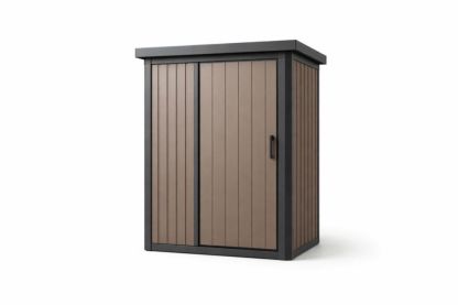 Polypropylene Outdoor Storage Shed Vertical Cabinet Brown/Black