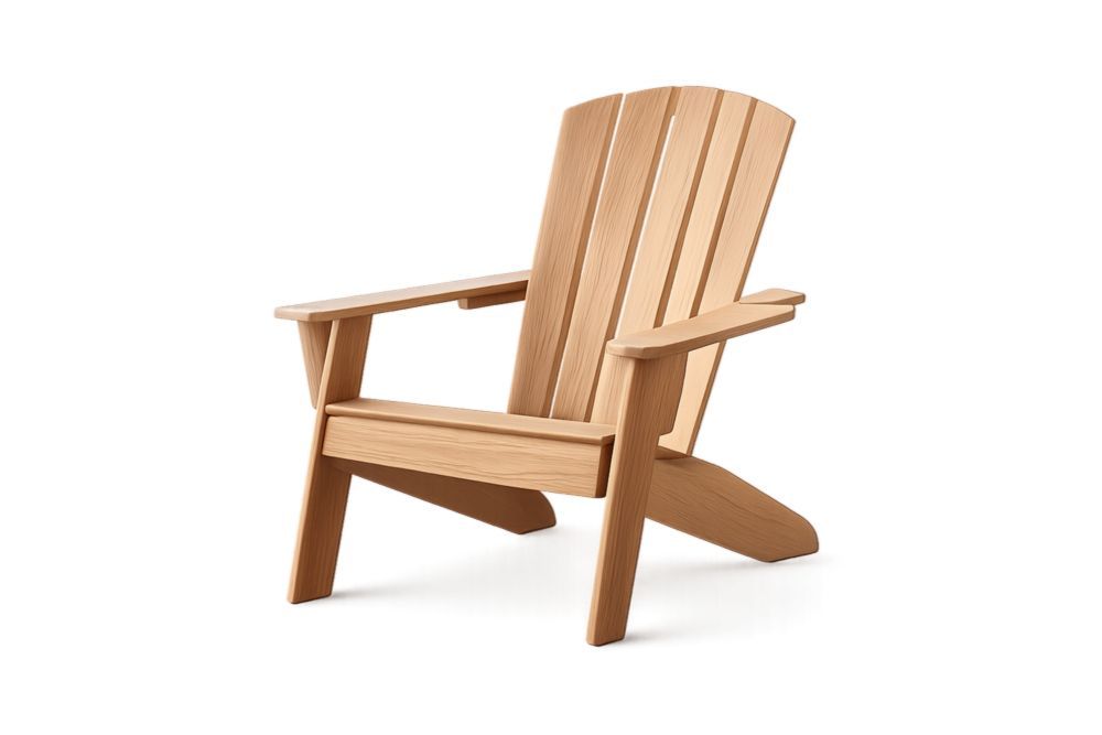 Solid Wood Outdoor Adirondack Chair Natural Finish