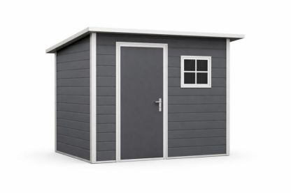 Outdoor Garden Storage Shed Gray Metal 220cm x 150cm x 200cm
