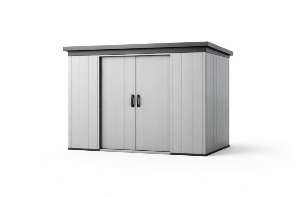 Metal Outdoor Storage Shed with Sliding Doors Gray 210cm x 130cm x 180cm