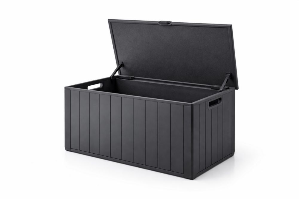 Outdoor Storage Box Black Rectangular Polypropylene Resin 117x45x57 cm(L × W × H)