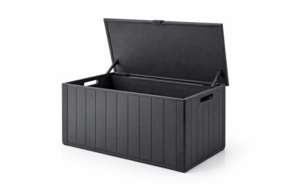 Outdoor Storage Box Black Rectangular Polypropylene Resin 117x45x57 cm(L × W × H)