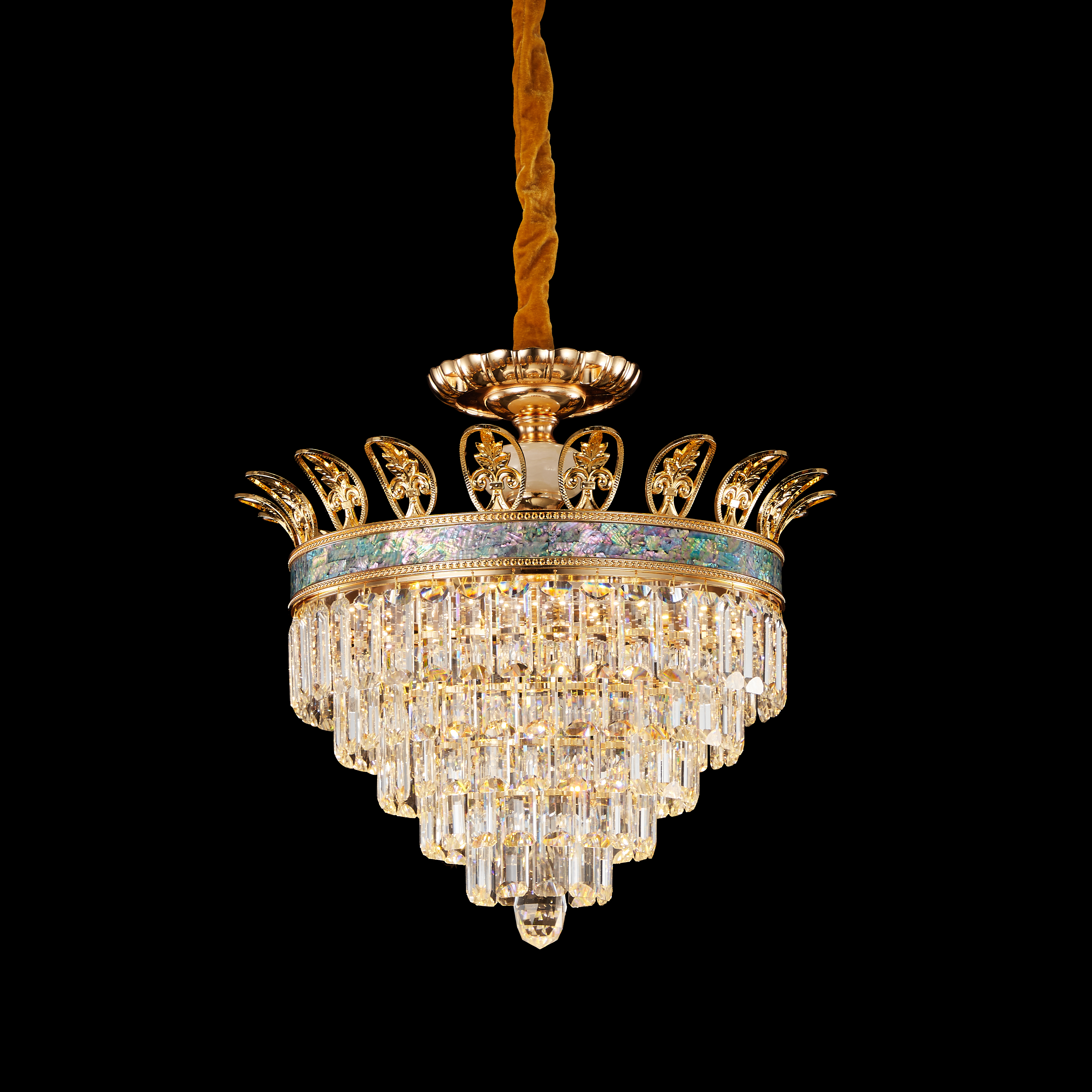 Golden Crystal drop pendant light 