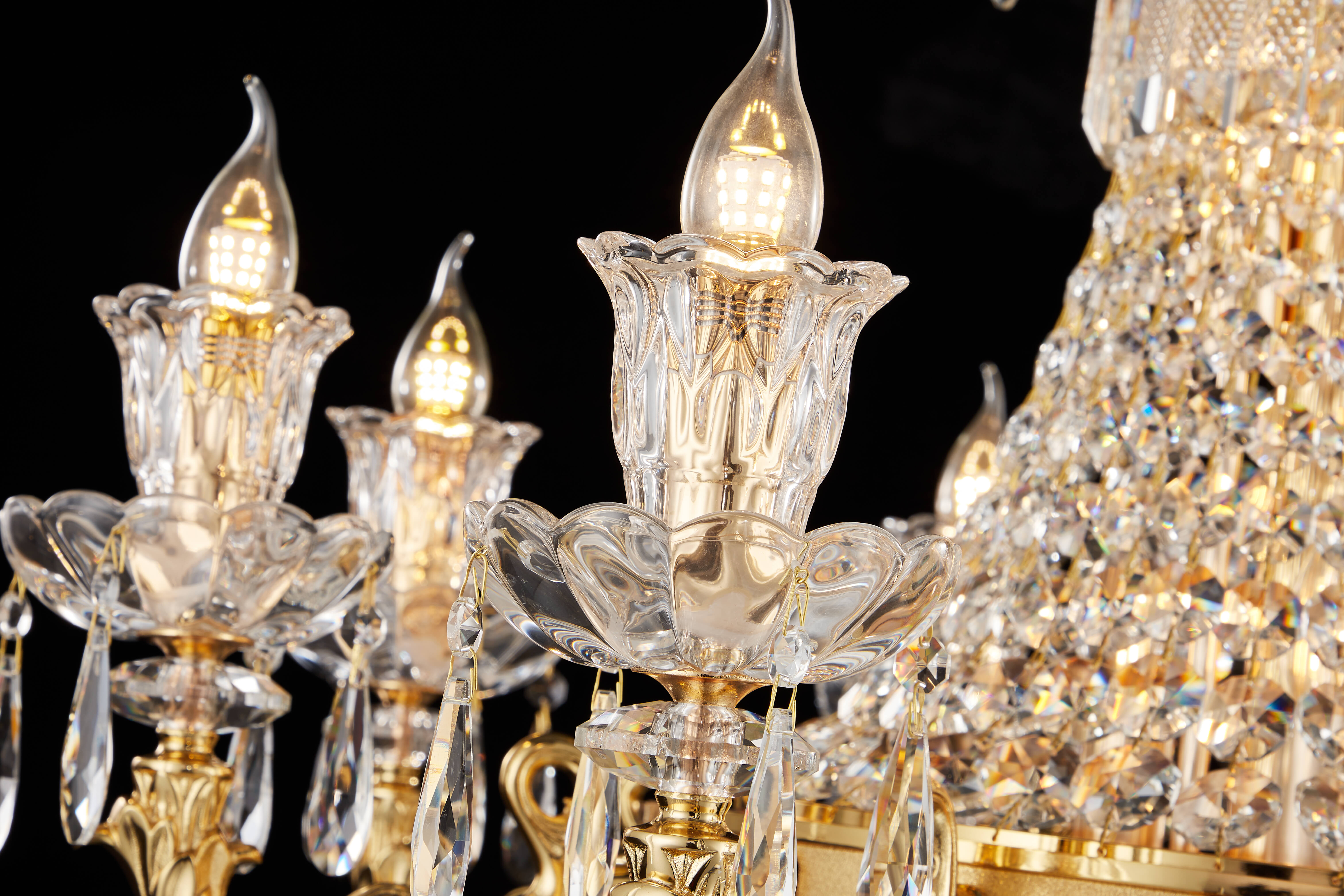 French Solid Brass Crystal Chandelier for Living & Dining
