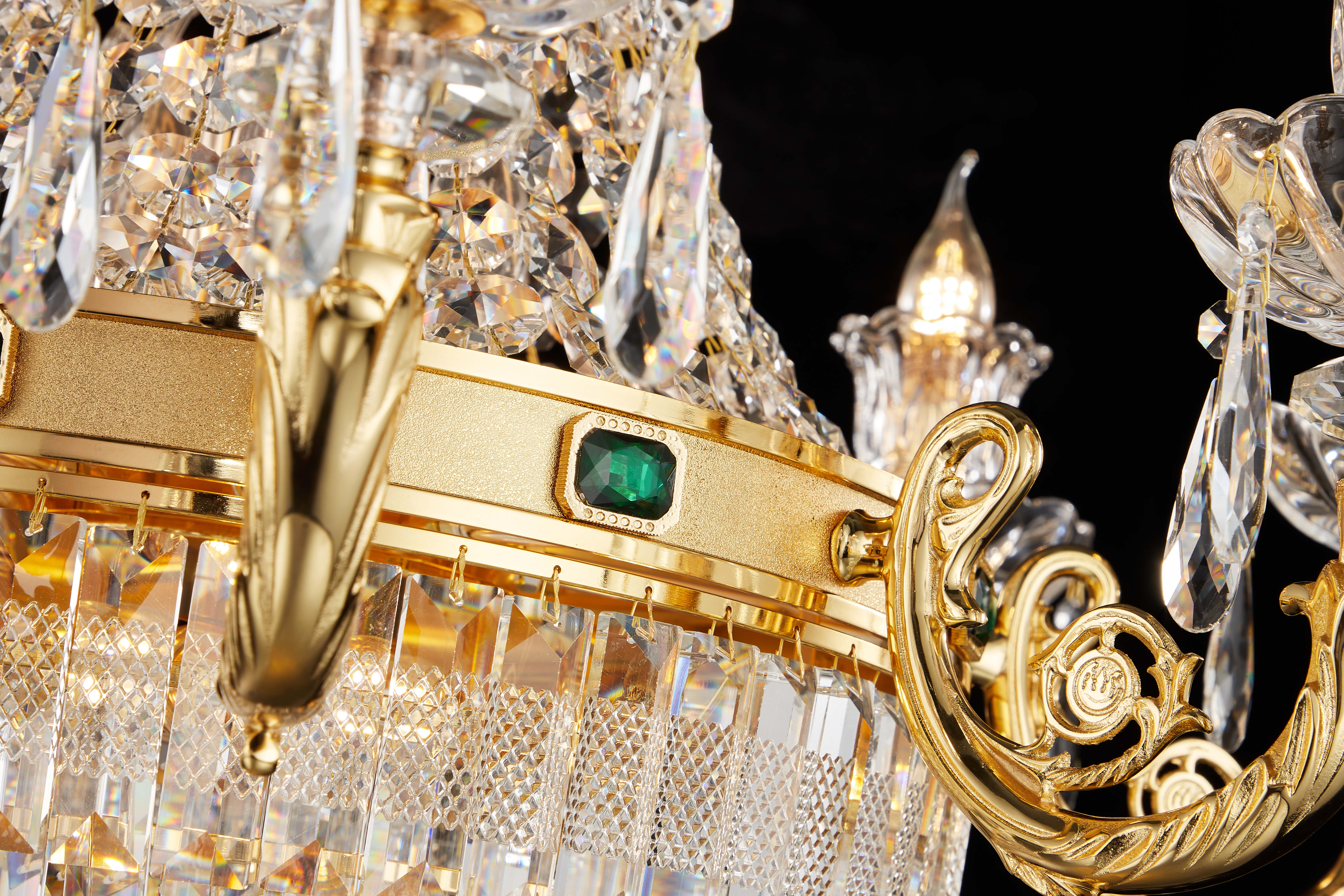French Solid Brass Crystal Chandelier for Living & Dining
