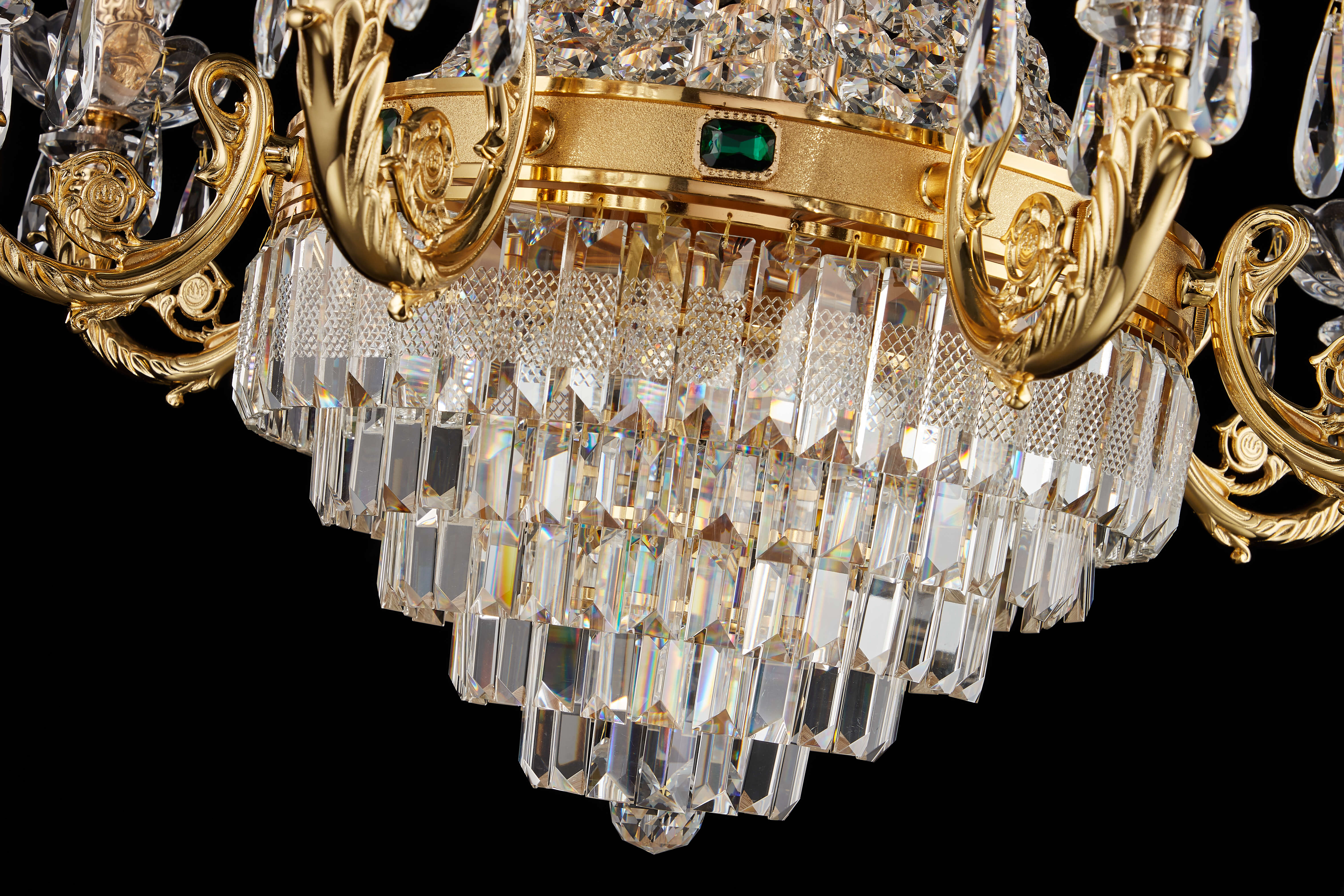 French Solid Brass Crystal Chandelier for Living & Dining