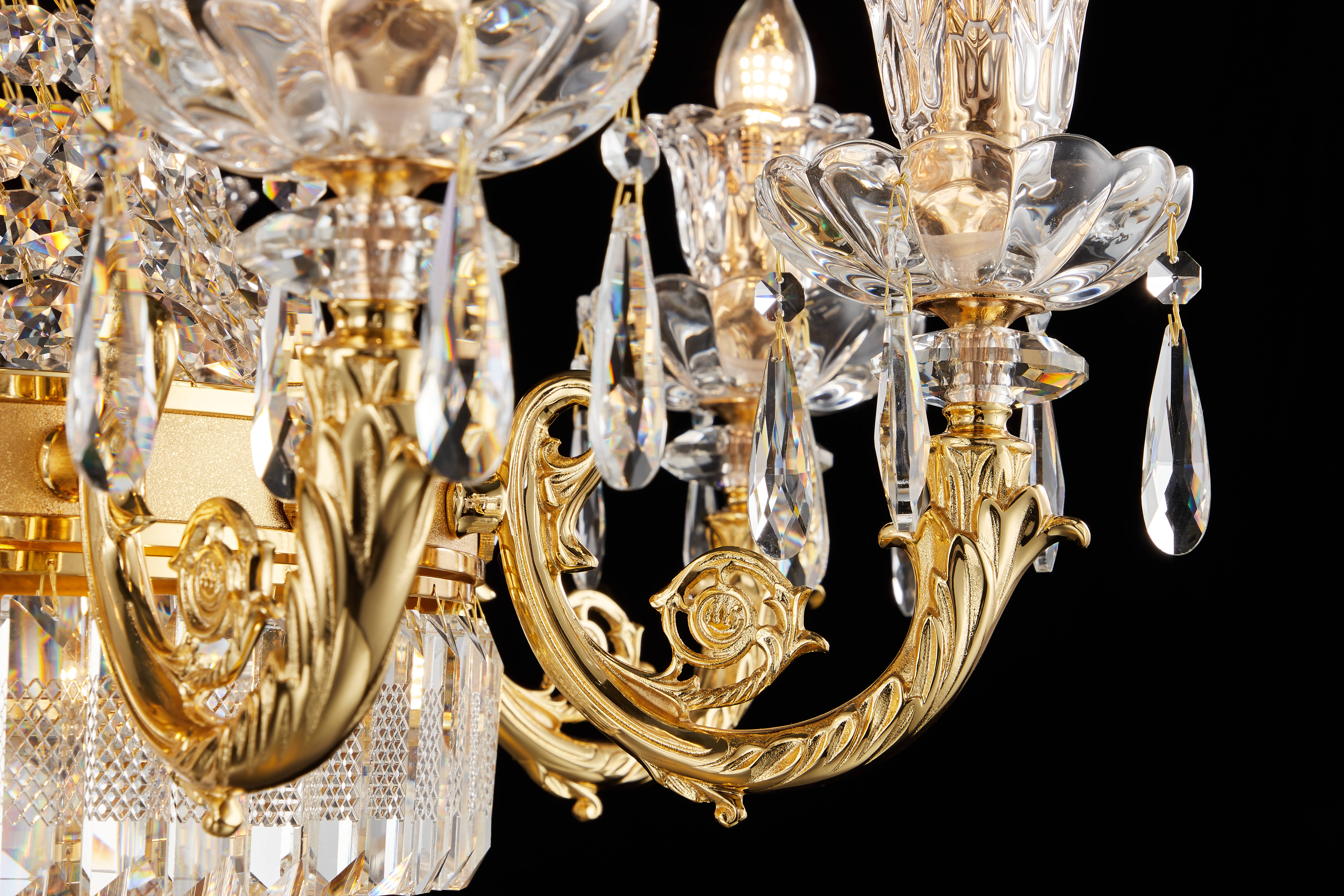 French Solid Brass Crystal Chandelier for Living & Dining