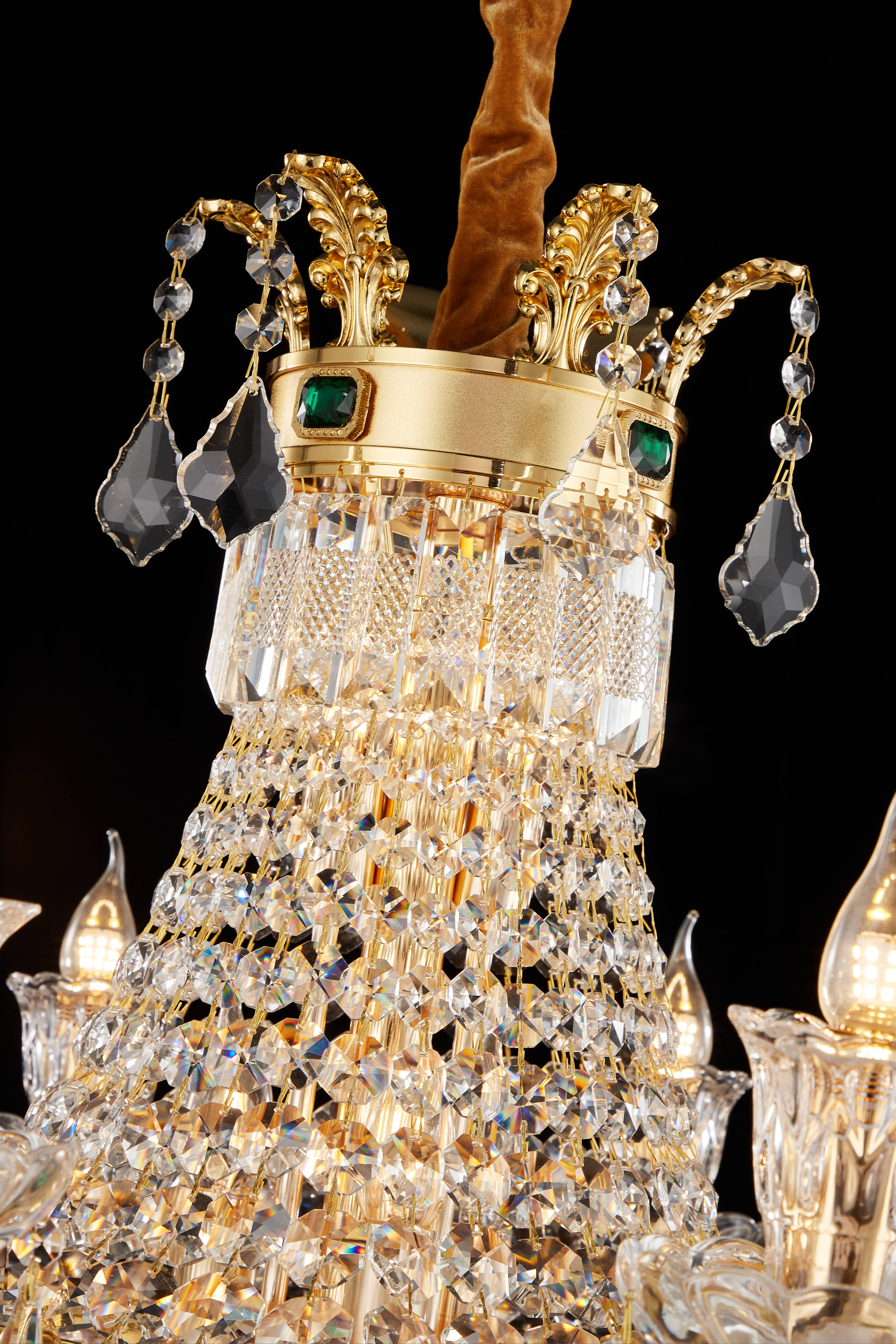 French Solid Brass Crystal Chandelier for Living & Dining