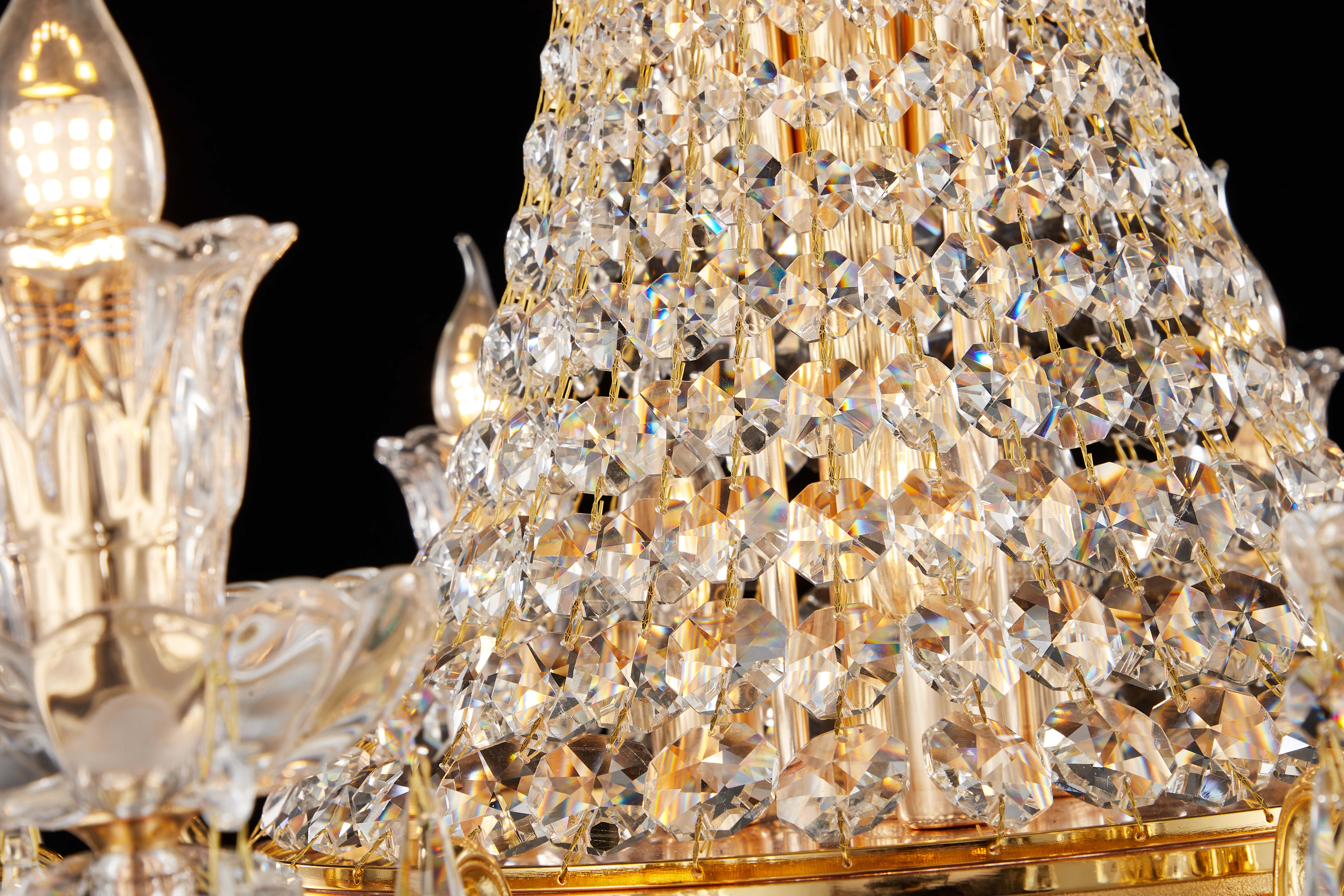 French Solid Brass Crystal Chandelier for Living & Dining