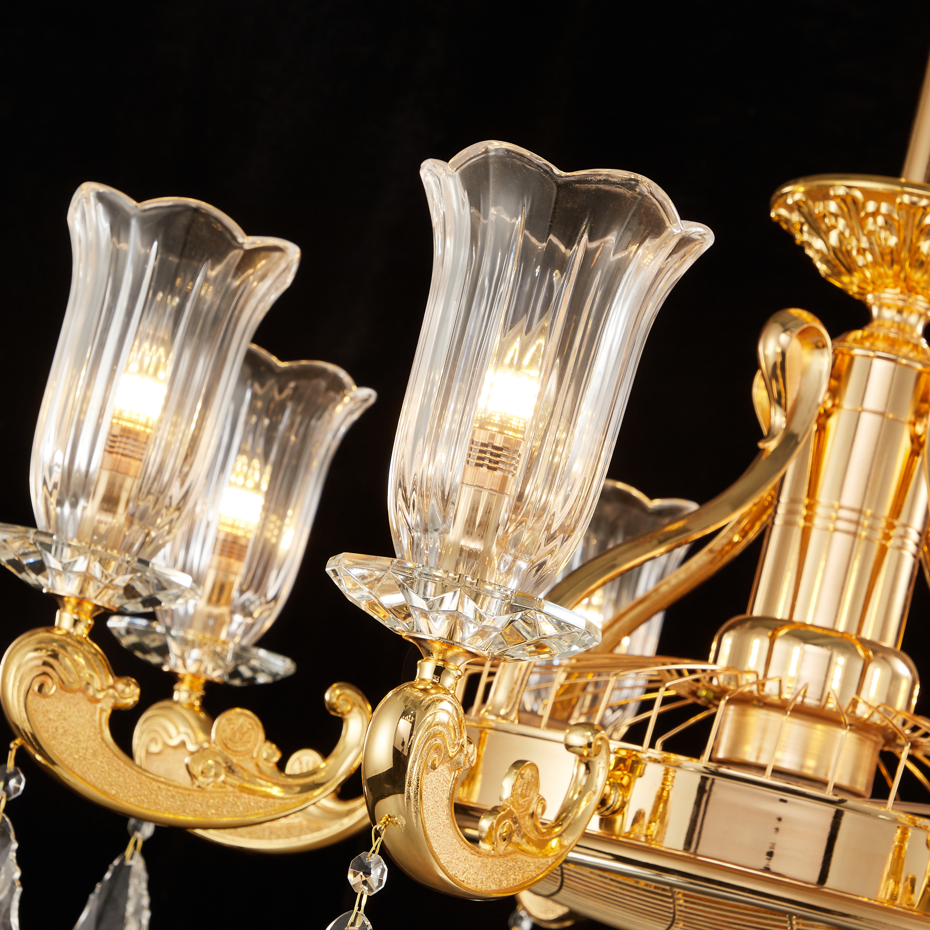 10 lights brass crystal chandelier for living room/dinning room/bedroom