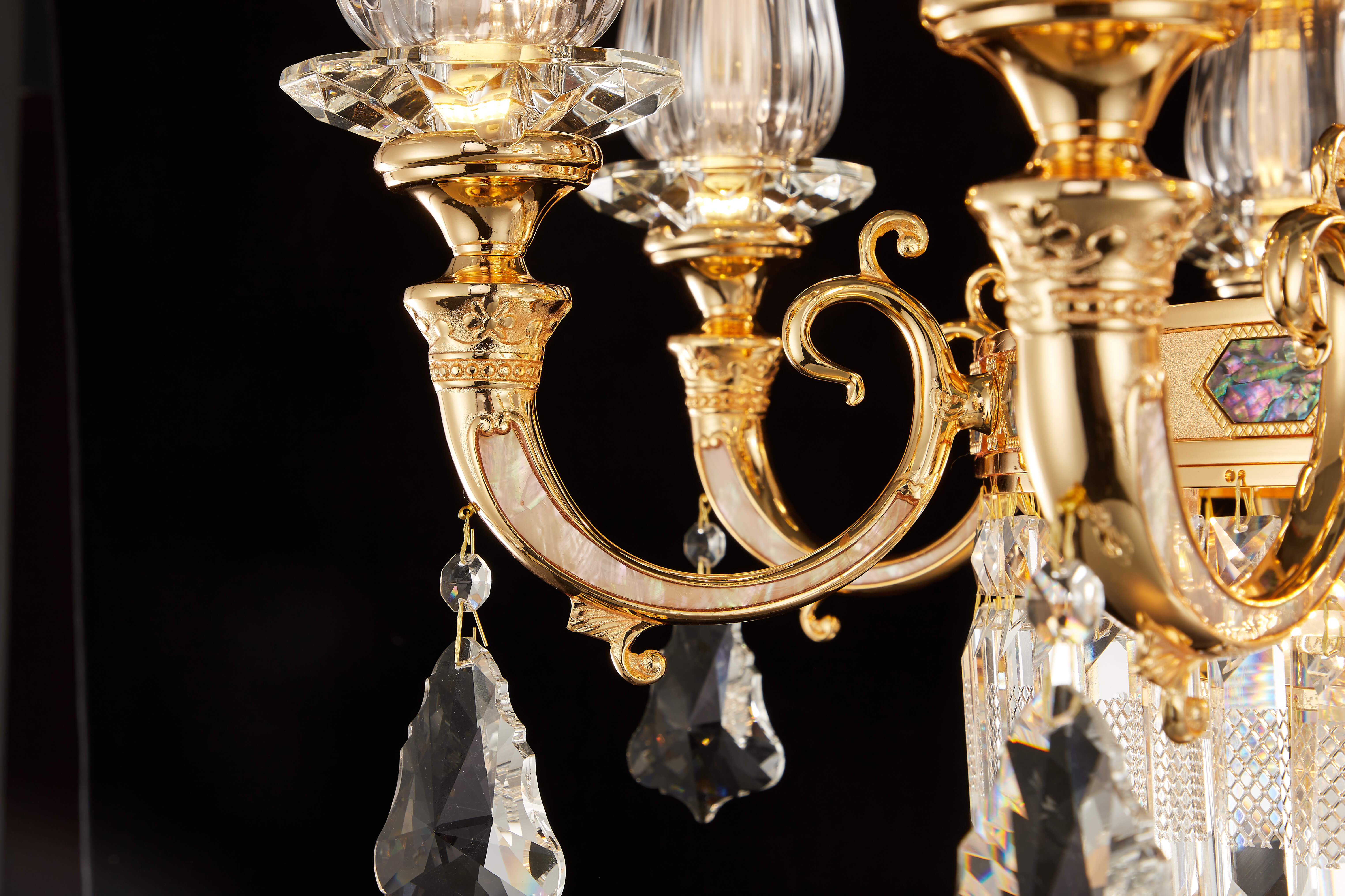Gold Brass Crystal Chandelier for High Ceiling Entrance
