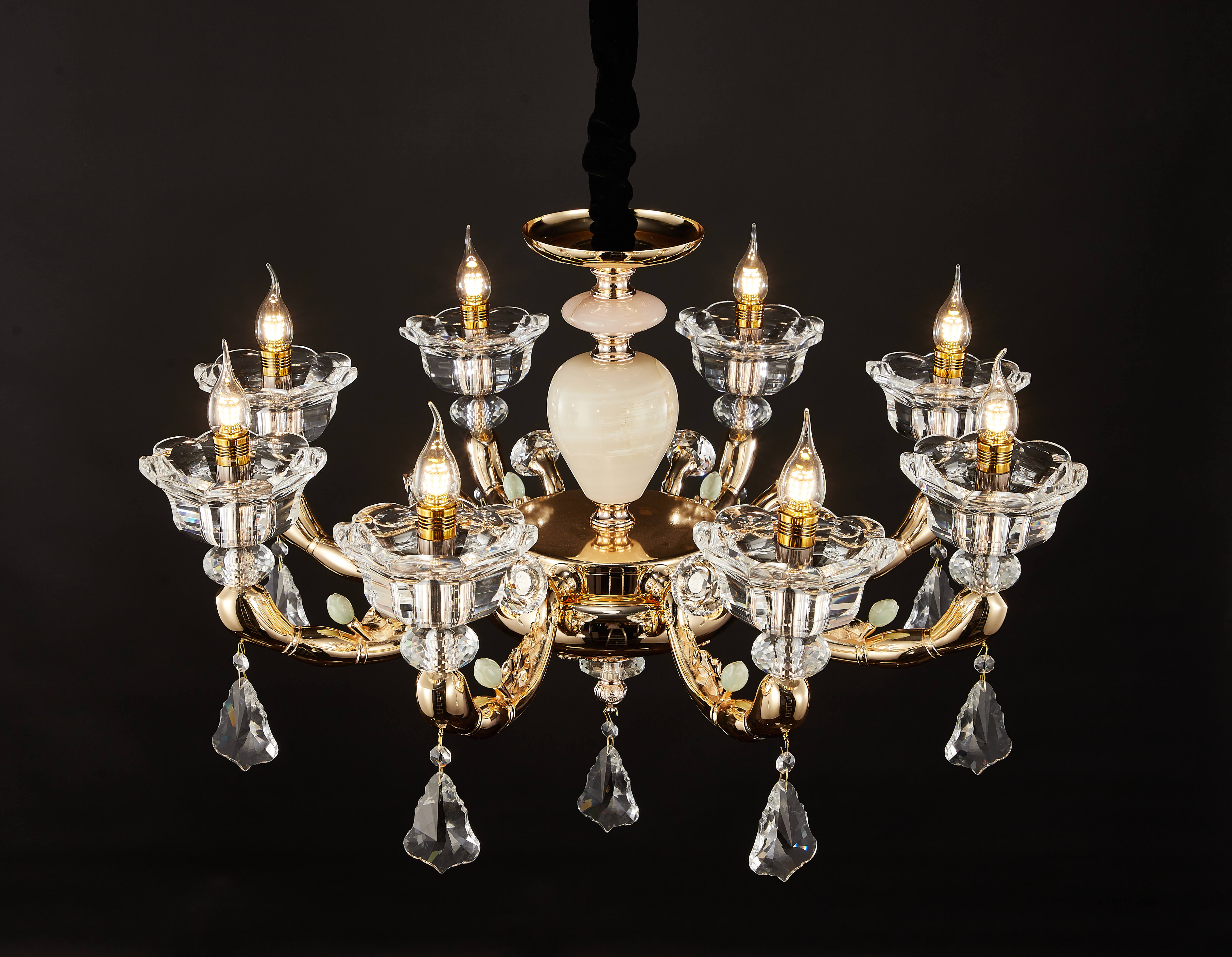 French Brass Crystal Chandelier for Villa & Hotel Lobby
