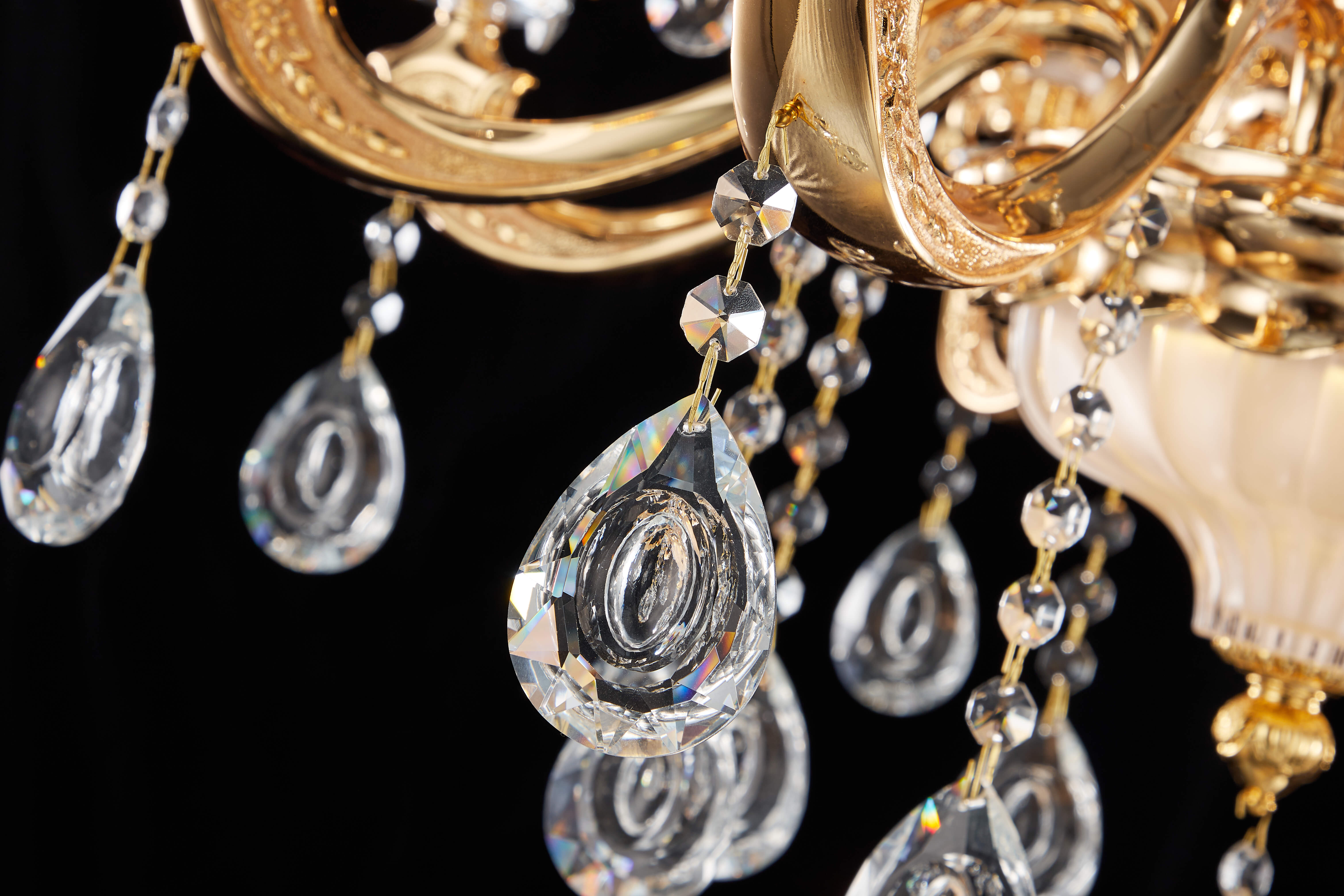 French Gold Brass Crystal Chandelier for Villa & Foyer