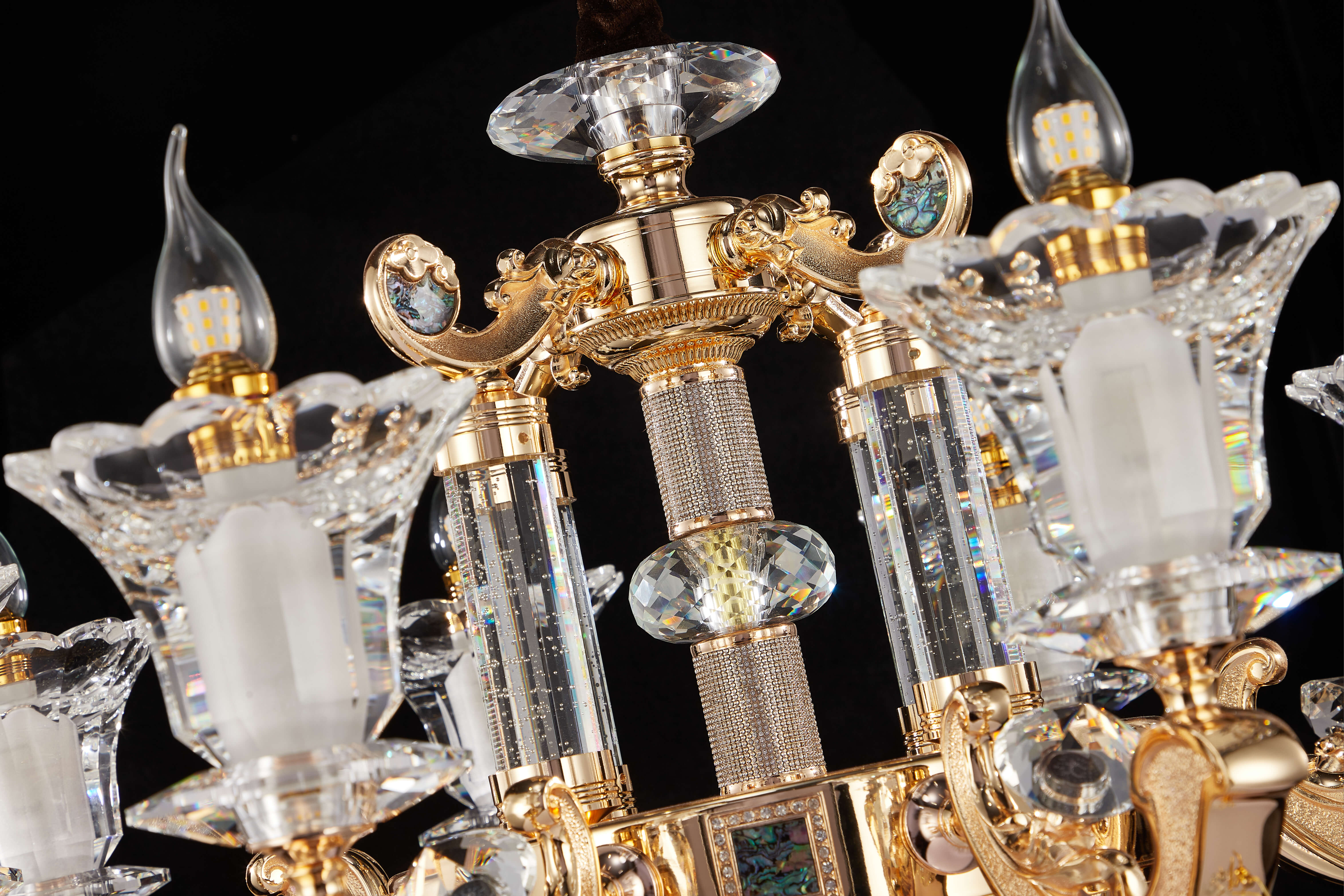 Gold Brass Crystal Chandelier for Villa & Hotel Lobby