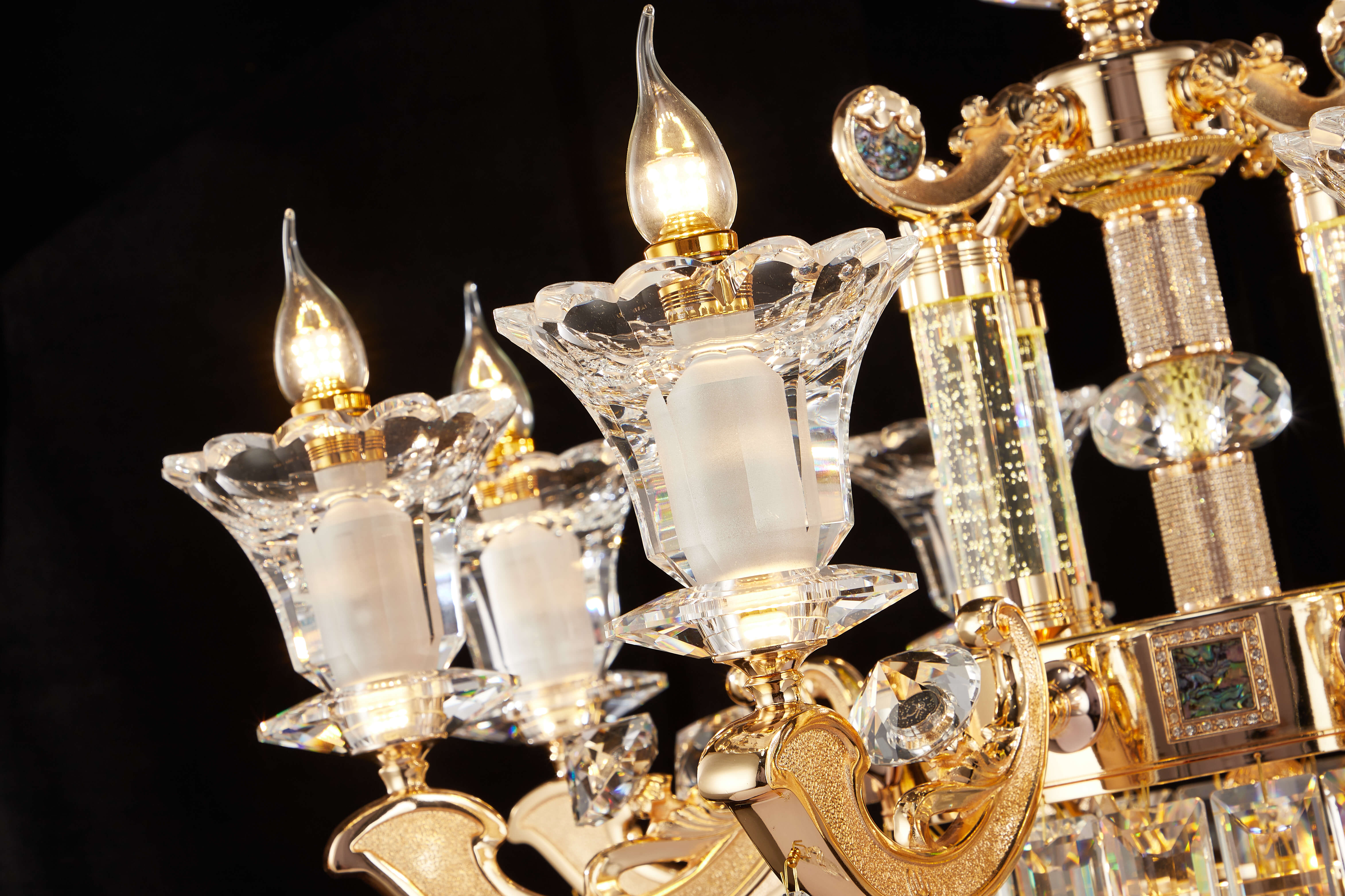 Gold Brass Crystal Chandelier for Villa & Hotel Lobby