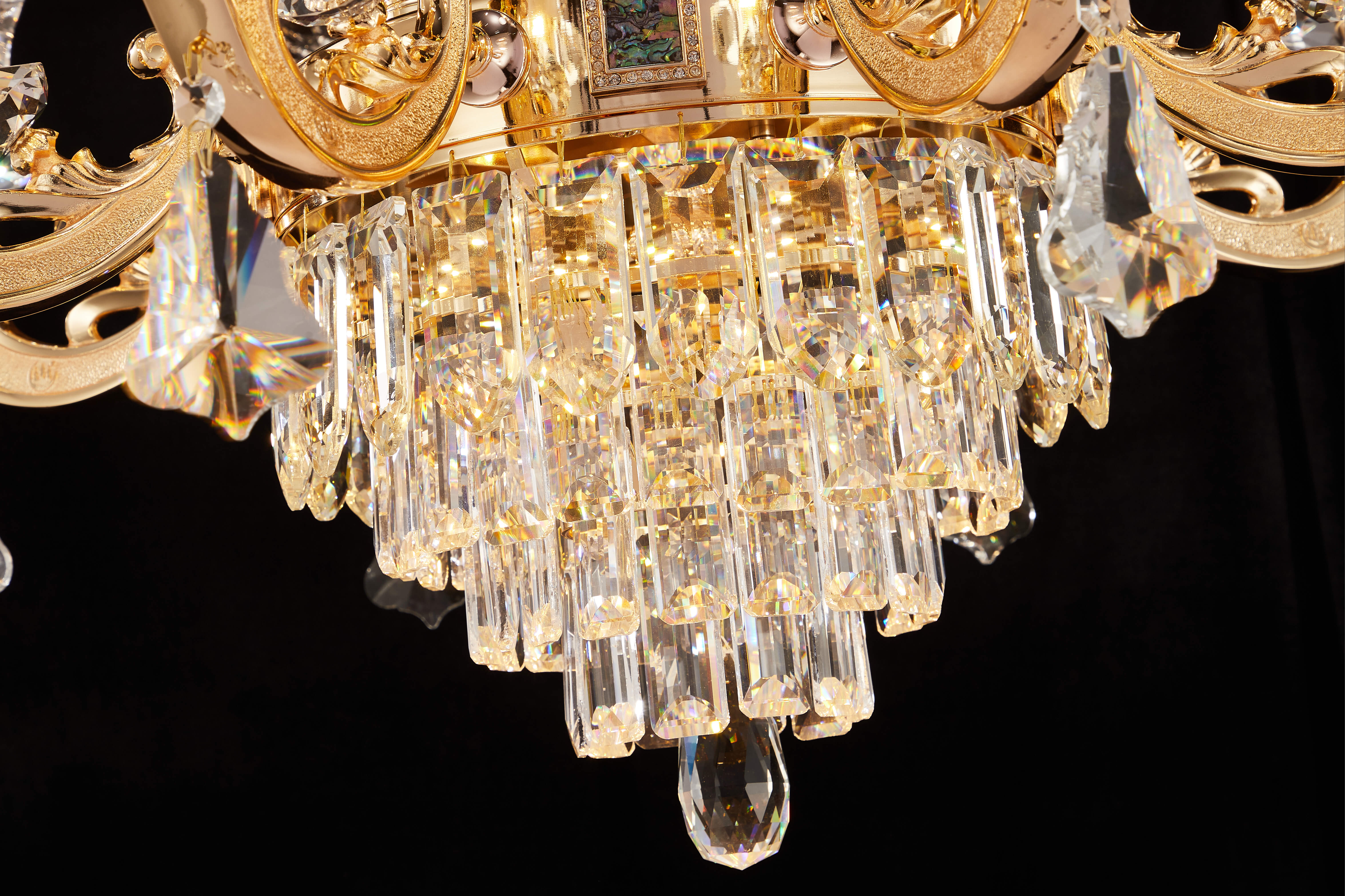 Gold Brass Crystal Chandelier for Villa & Hotel Lobby