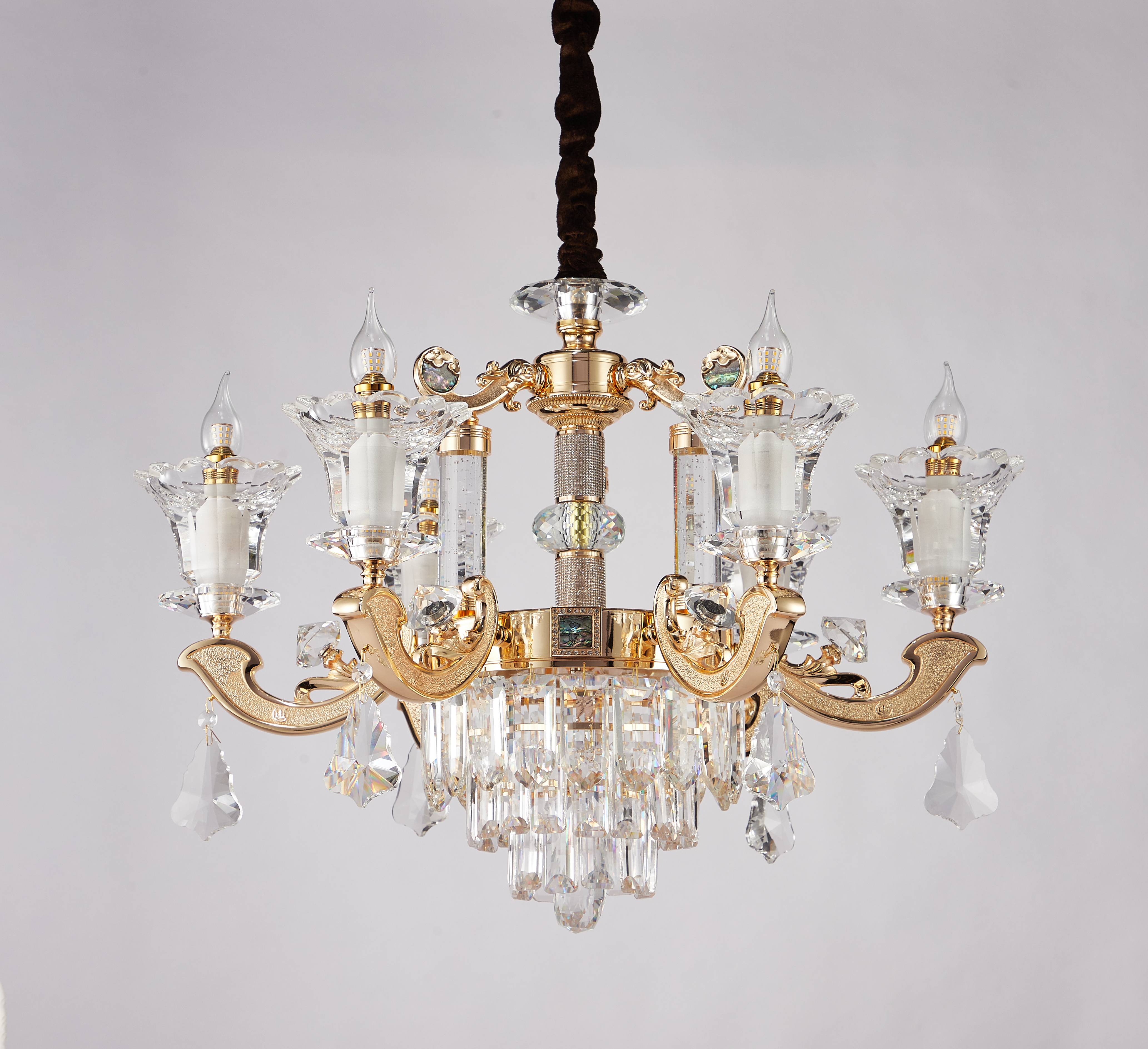 Gold Brass Crystal Chandelier for Villa & Hotel Lobby