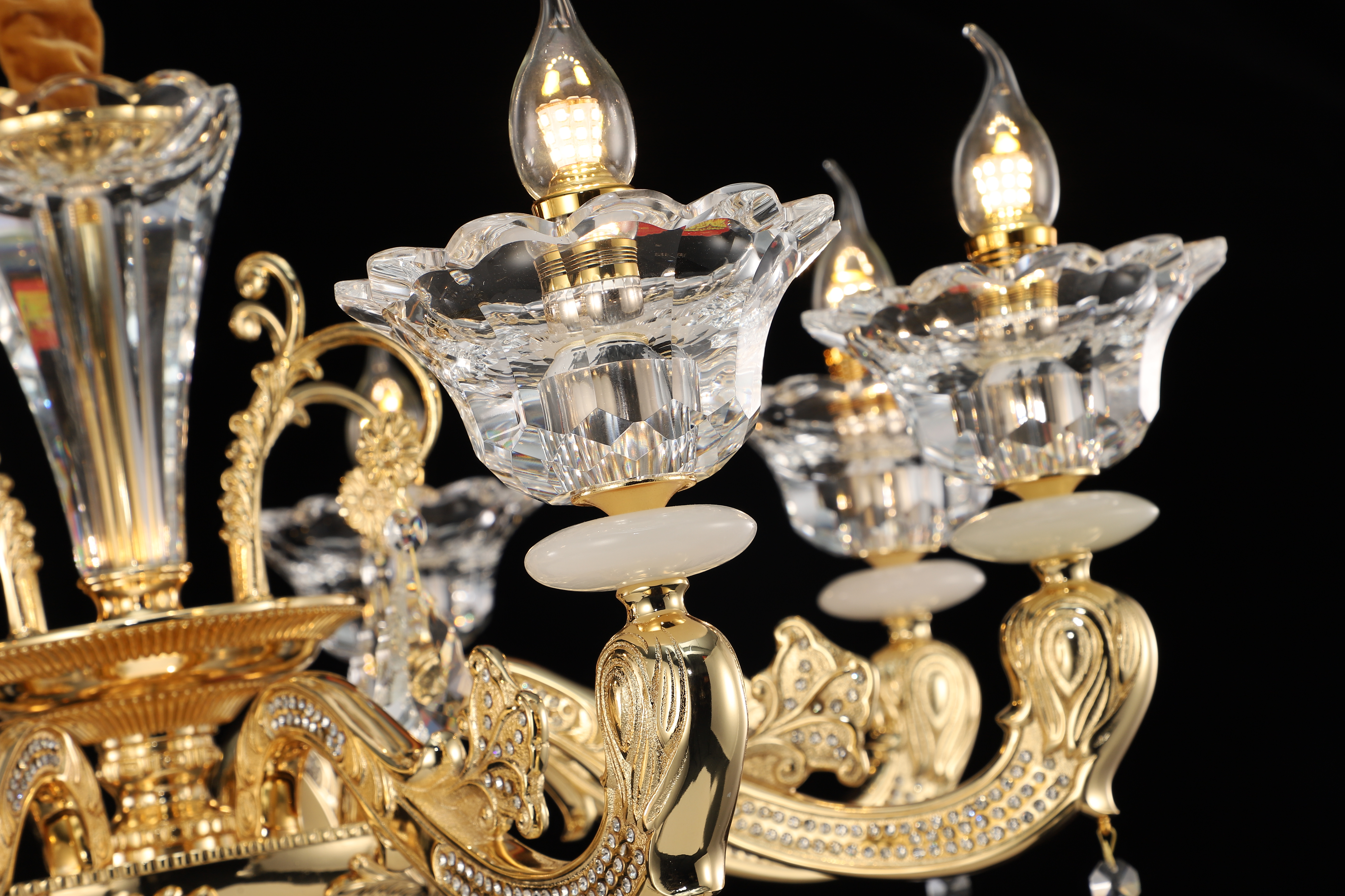 French Gold Brass Crystal Chandelier for Villa & Hotel