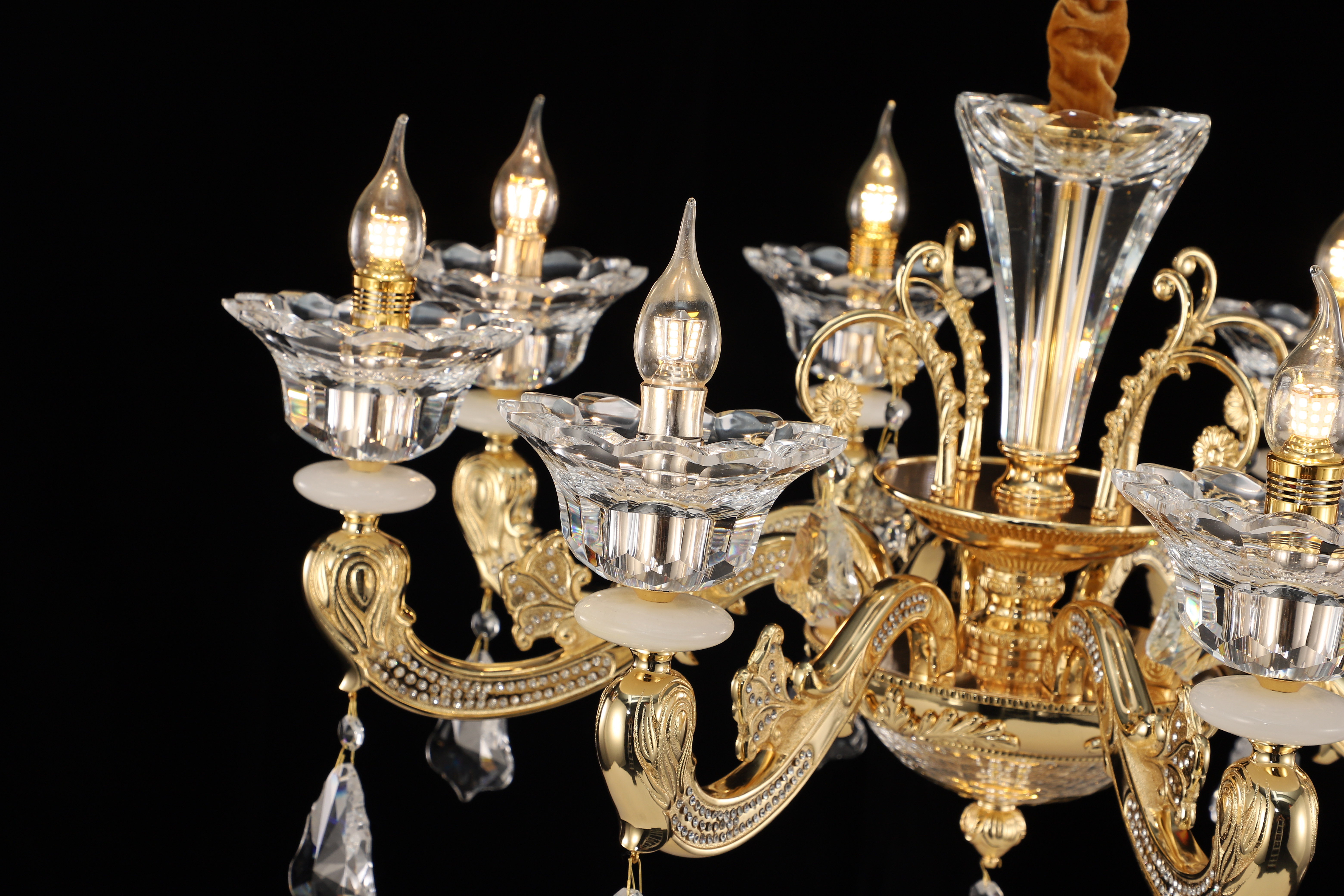 French Gold Brass Crystal Chandelier for Villa & Hotel