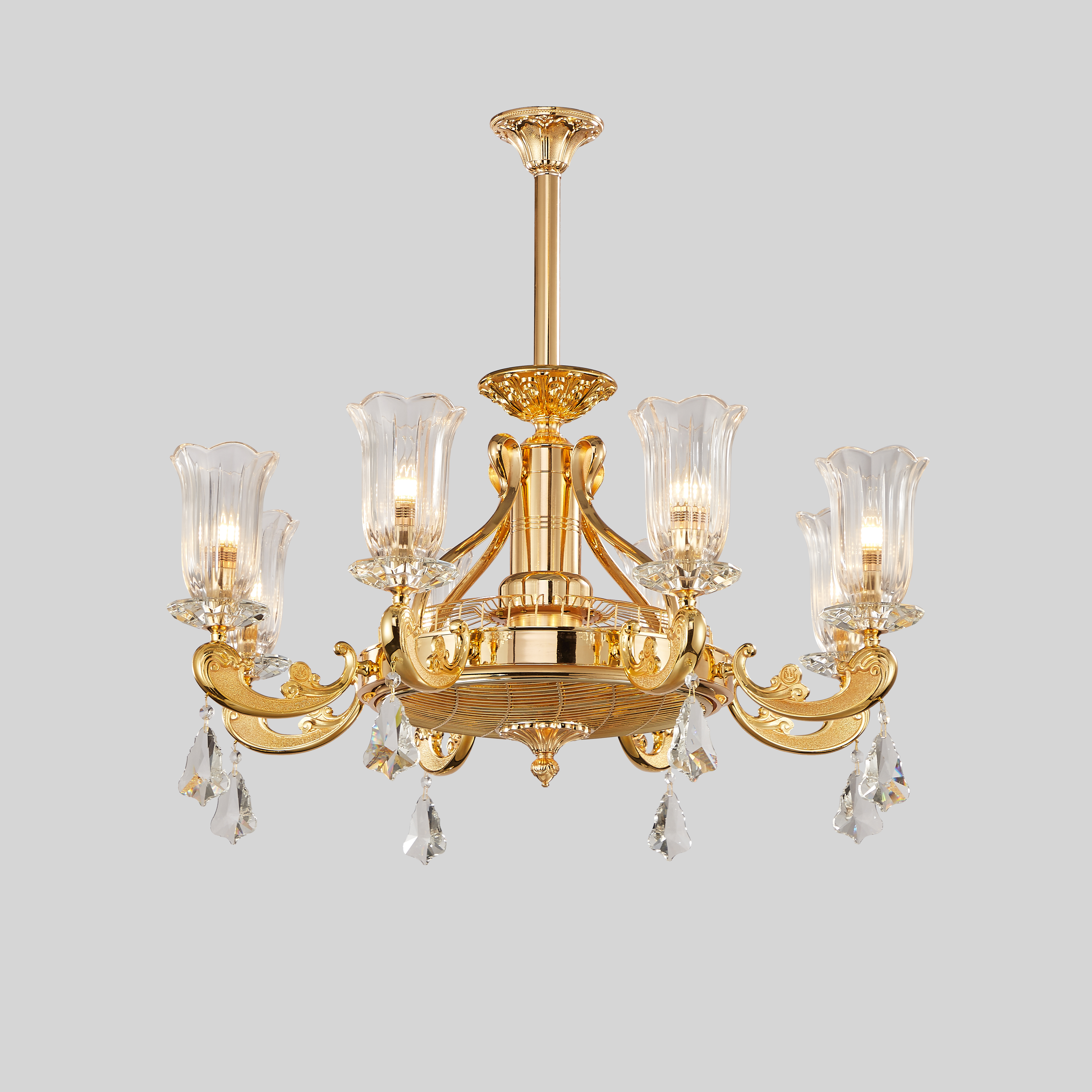 10 lights brass crystal chandelier for living room/dinning room/bedroom