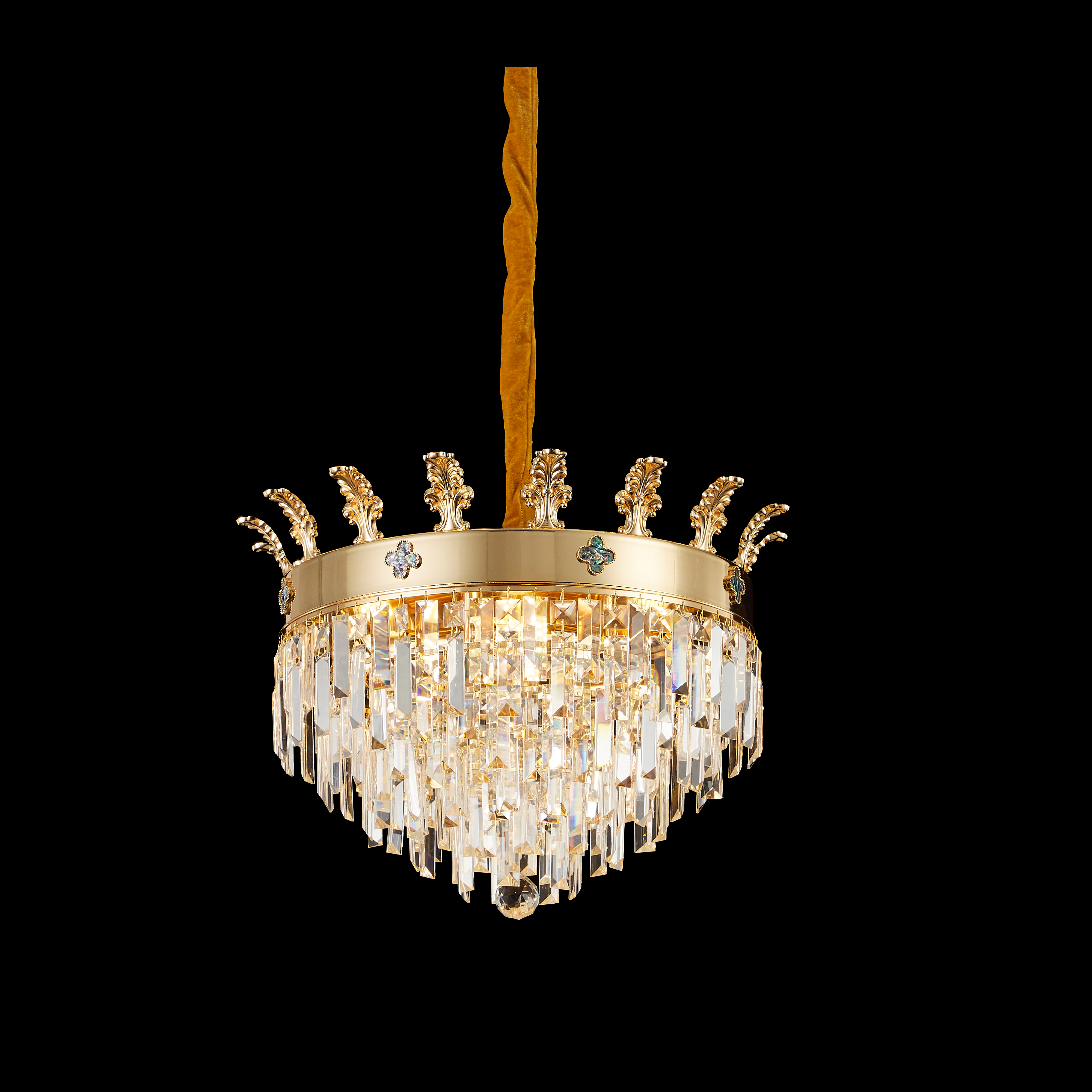 Golden Crystal drop pendant light