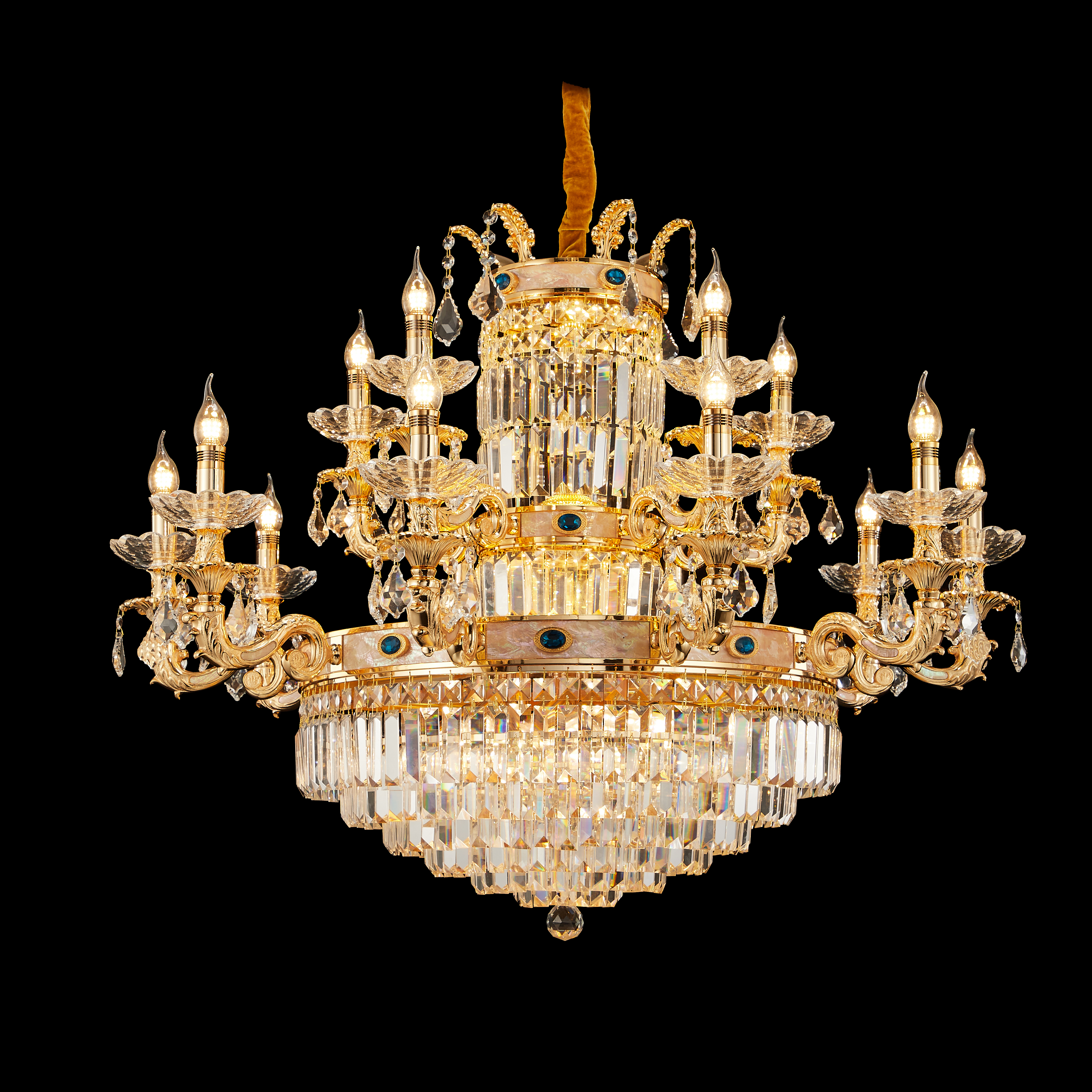 15 lights Gold  brass candle chandelier chandelier