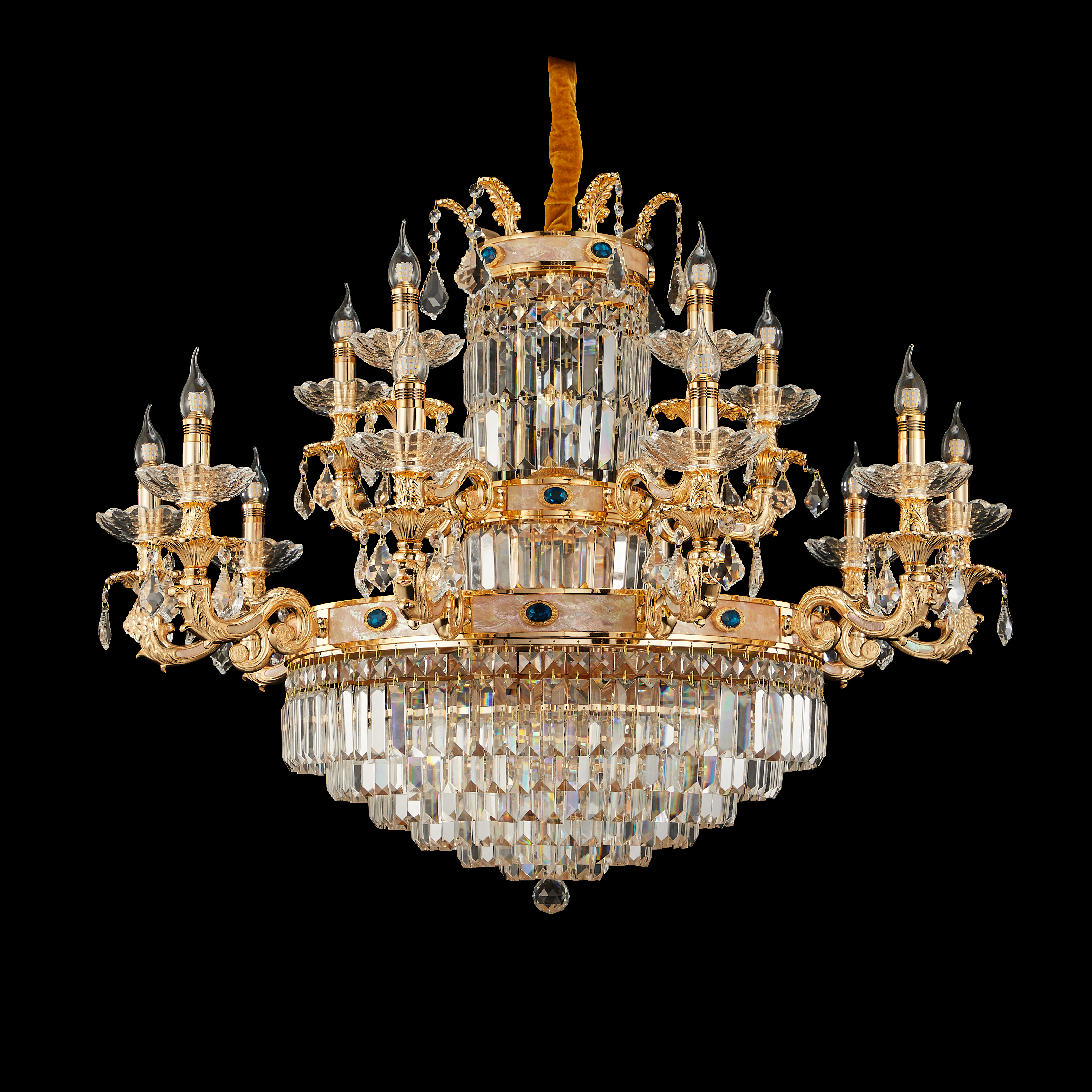 15 lights Gold  brass candle chandelier chandelier