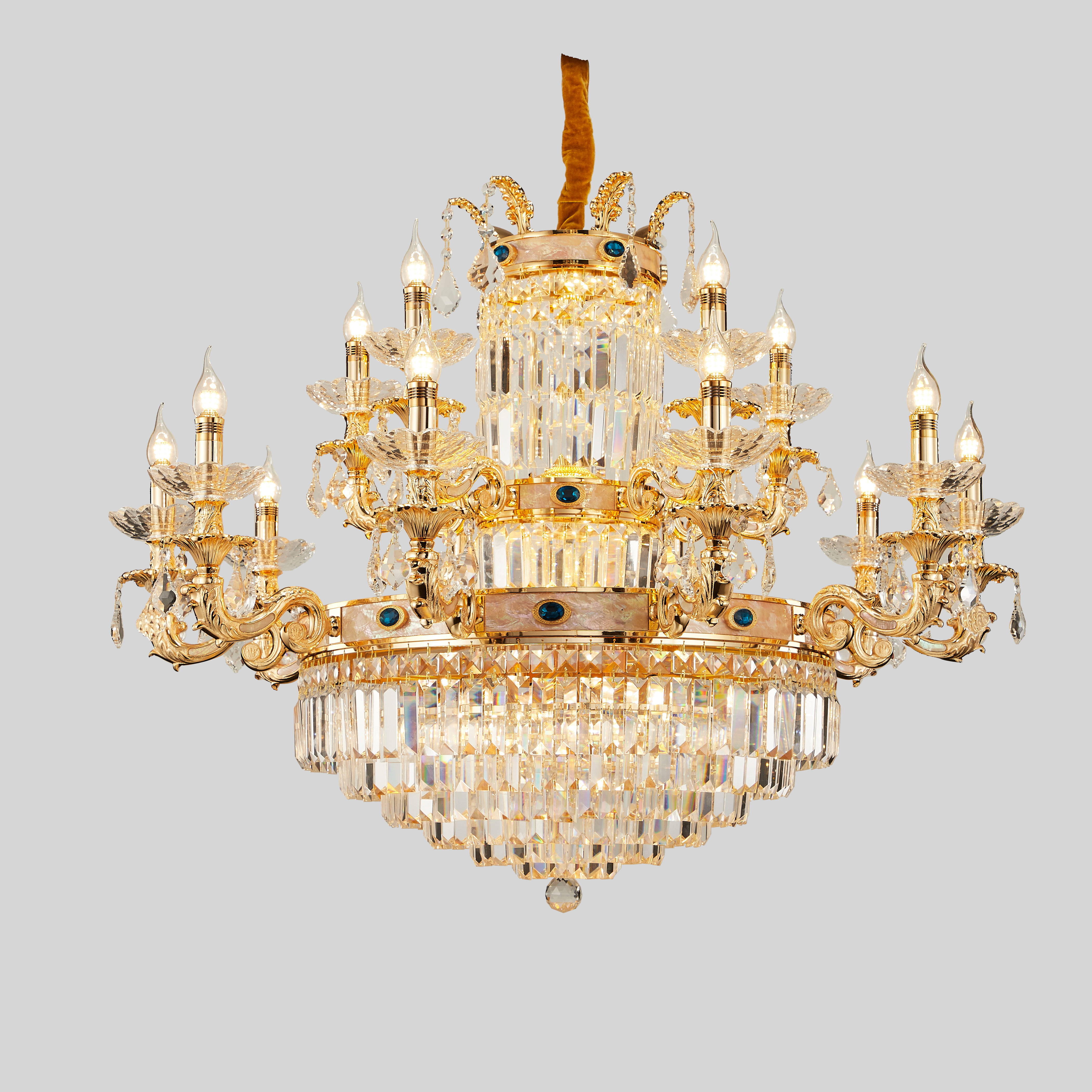 15 lights Gold  brass candle chandelier chandelier