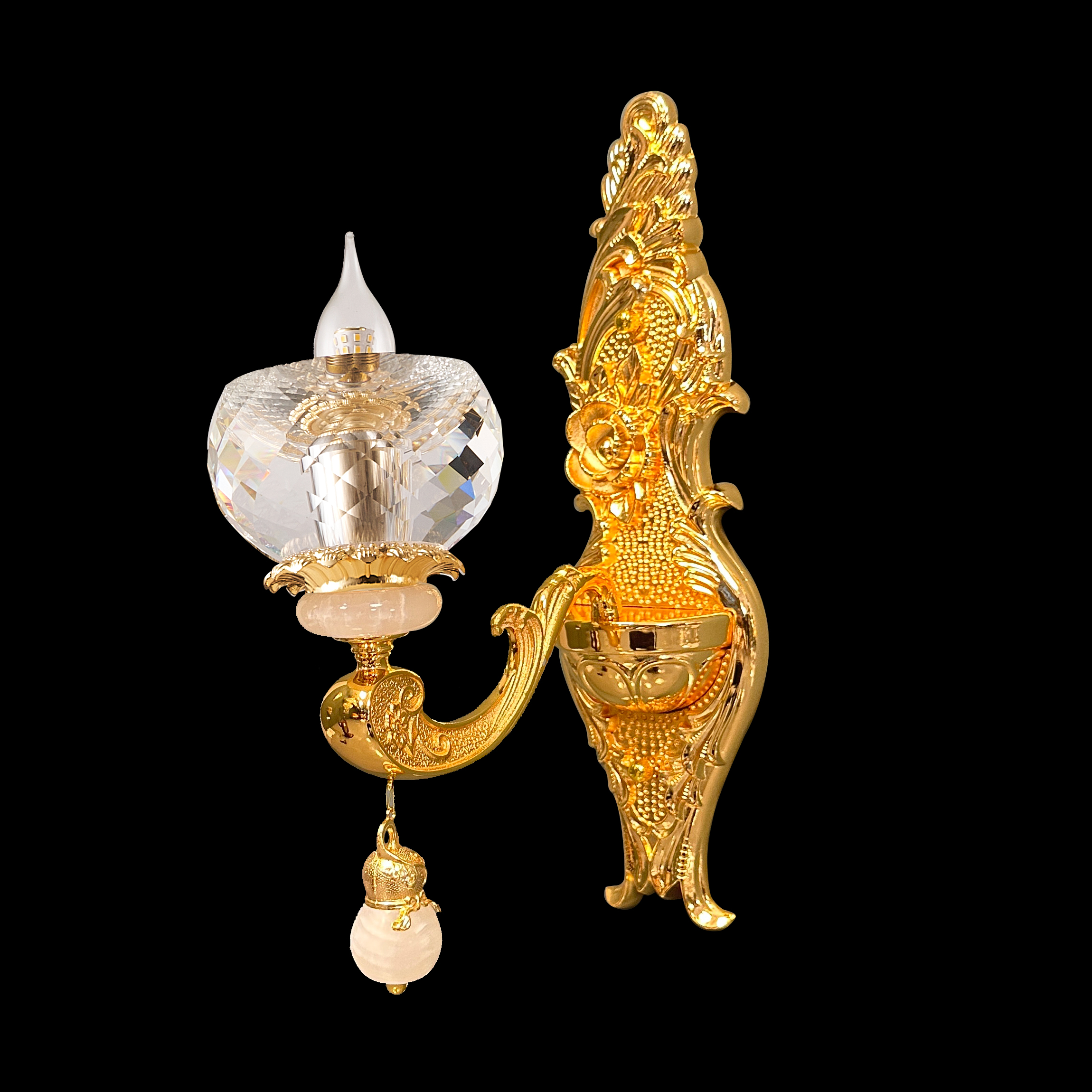 1 light brass golden wall sconce