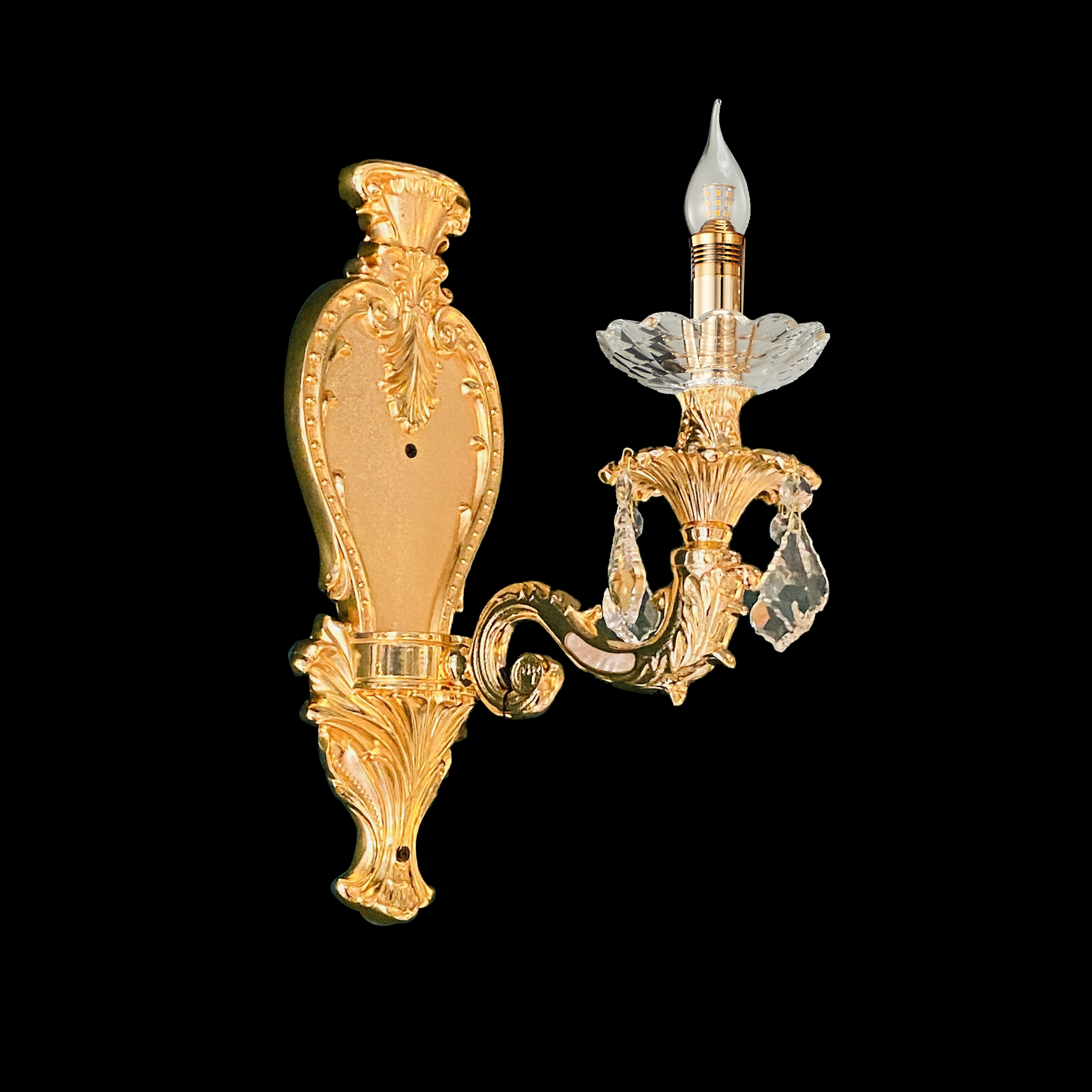 1 light  brass golden wall sconce