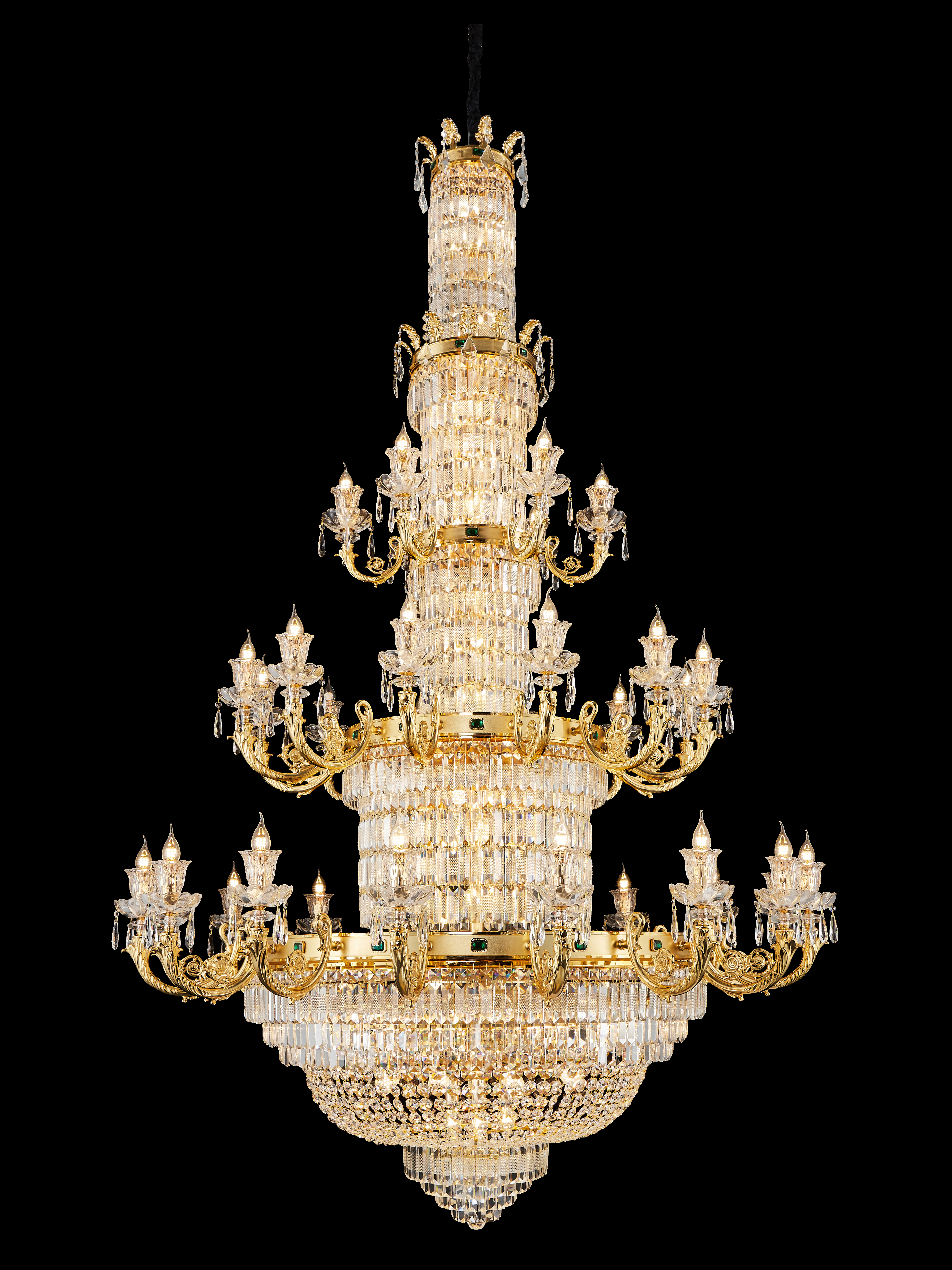 French Solid Brass Crystal Chandelier for Living & Dining