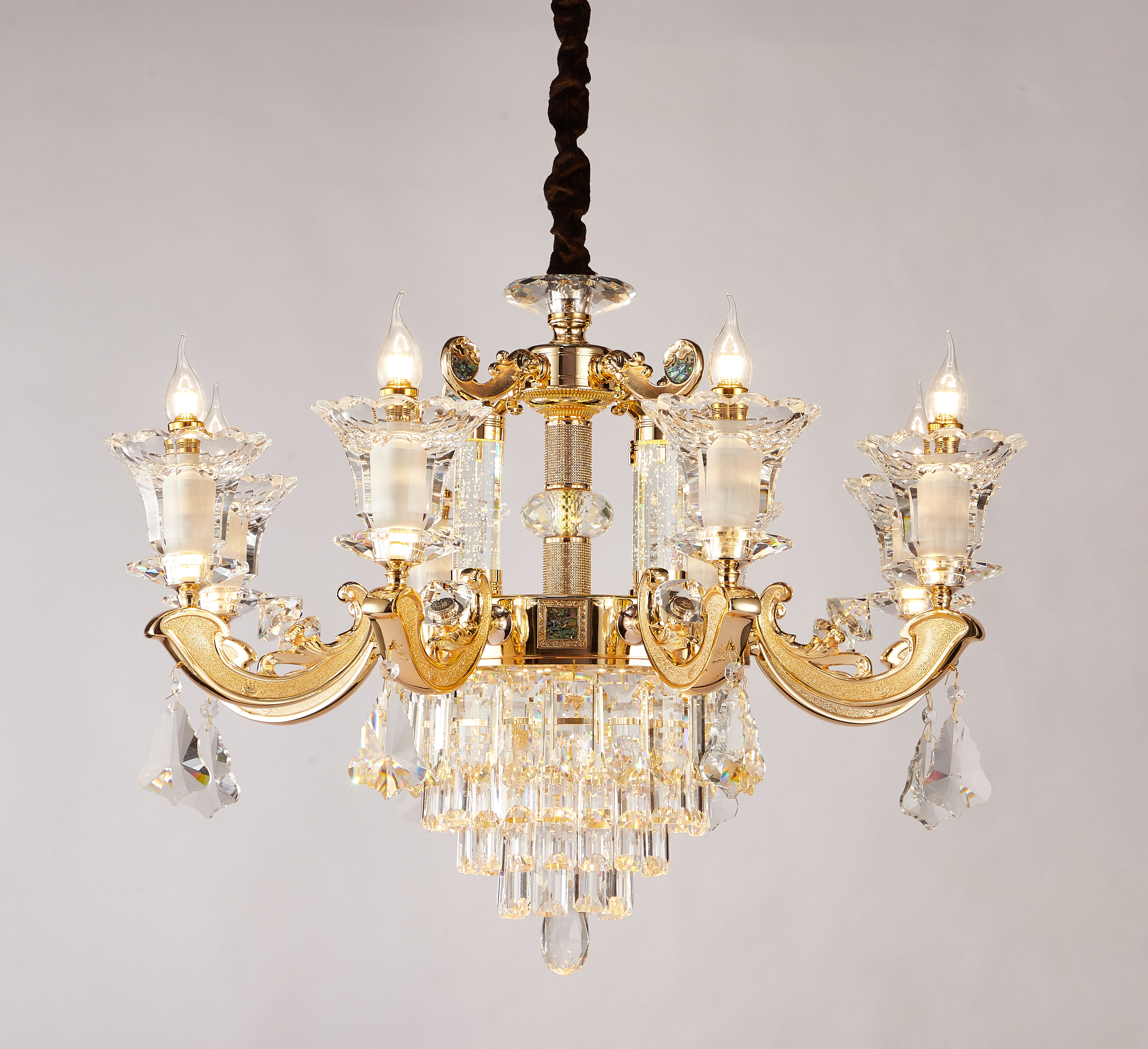 Gold Brass Crystal Chandelier for Villa & Hotel Lobby