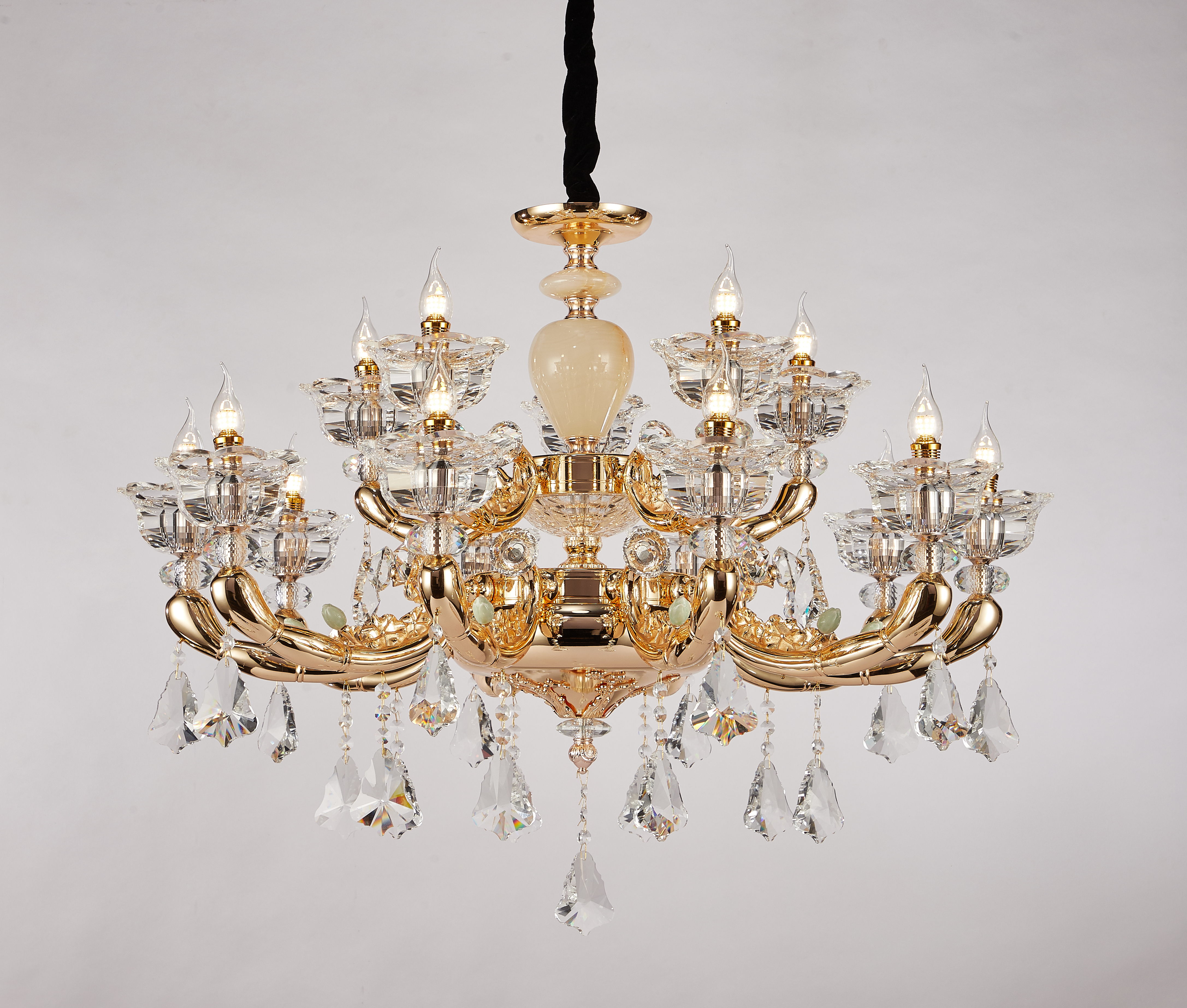 French Brass Crystal Chandelier for Villa & Hotel Lobby