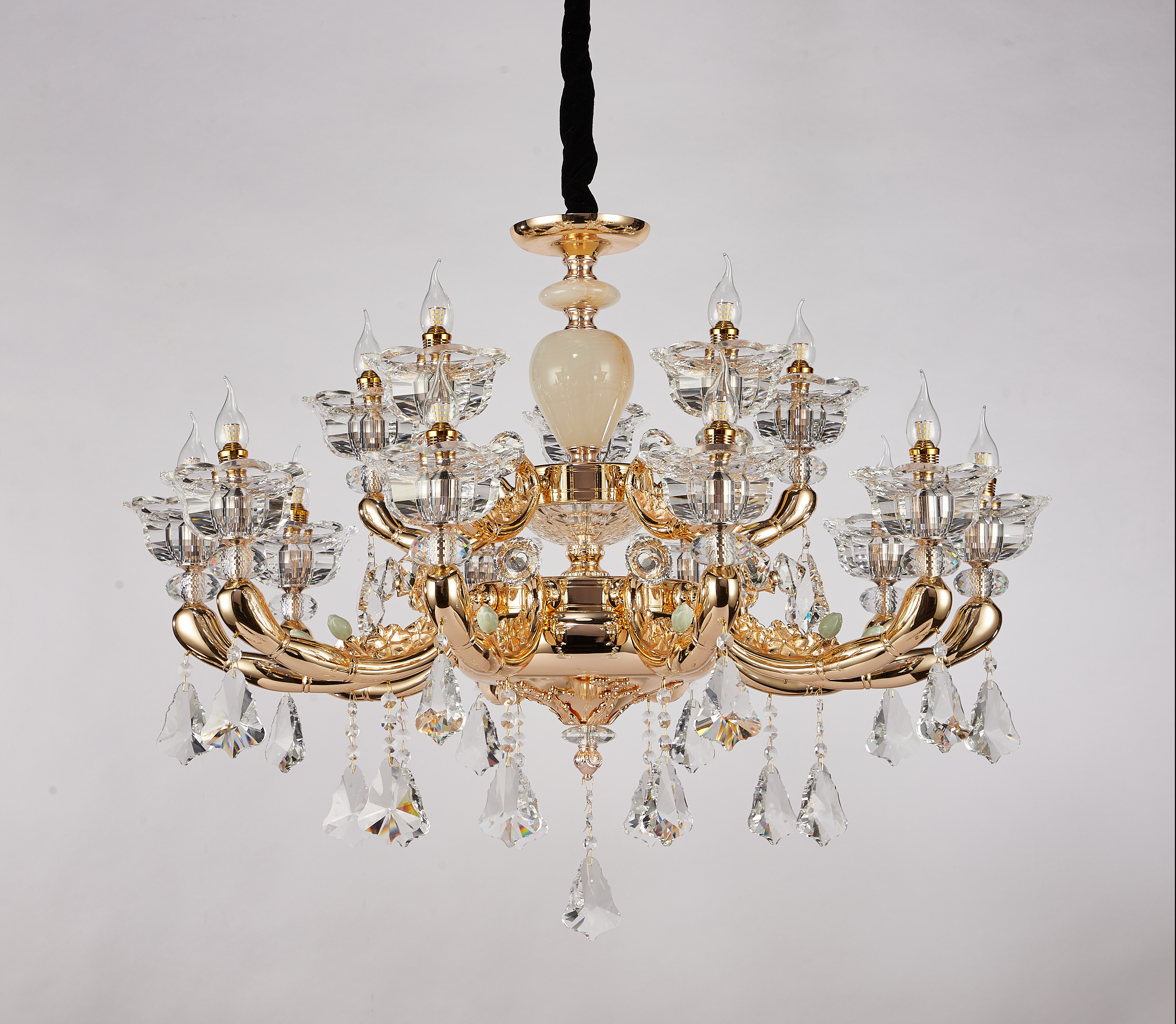 French Brass Crystal Chandelier for Villa & Hotel Lobby