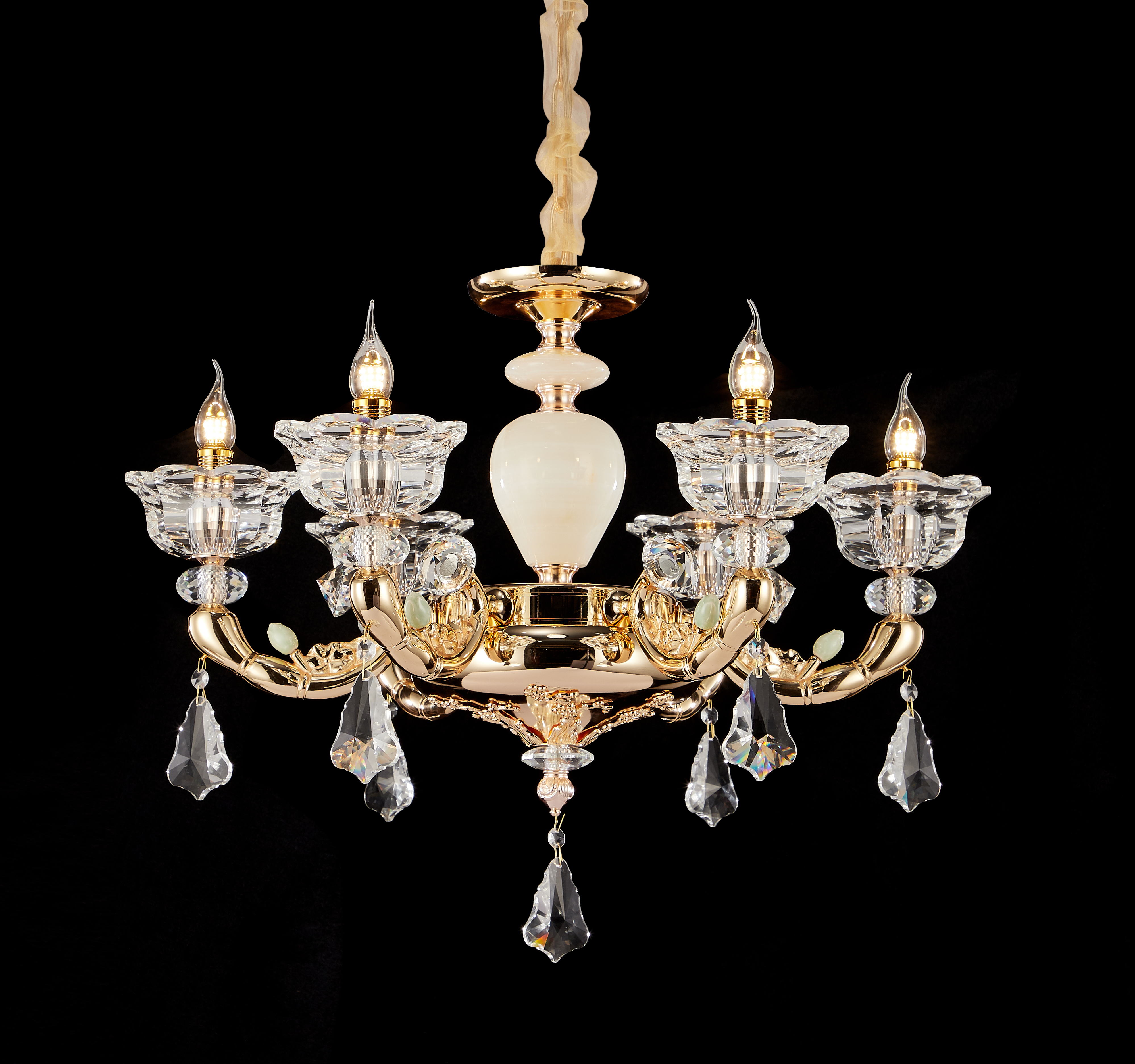 French Brass Crystal Chandelier for Villa & Hotel Lobby