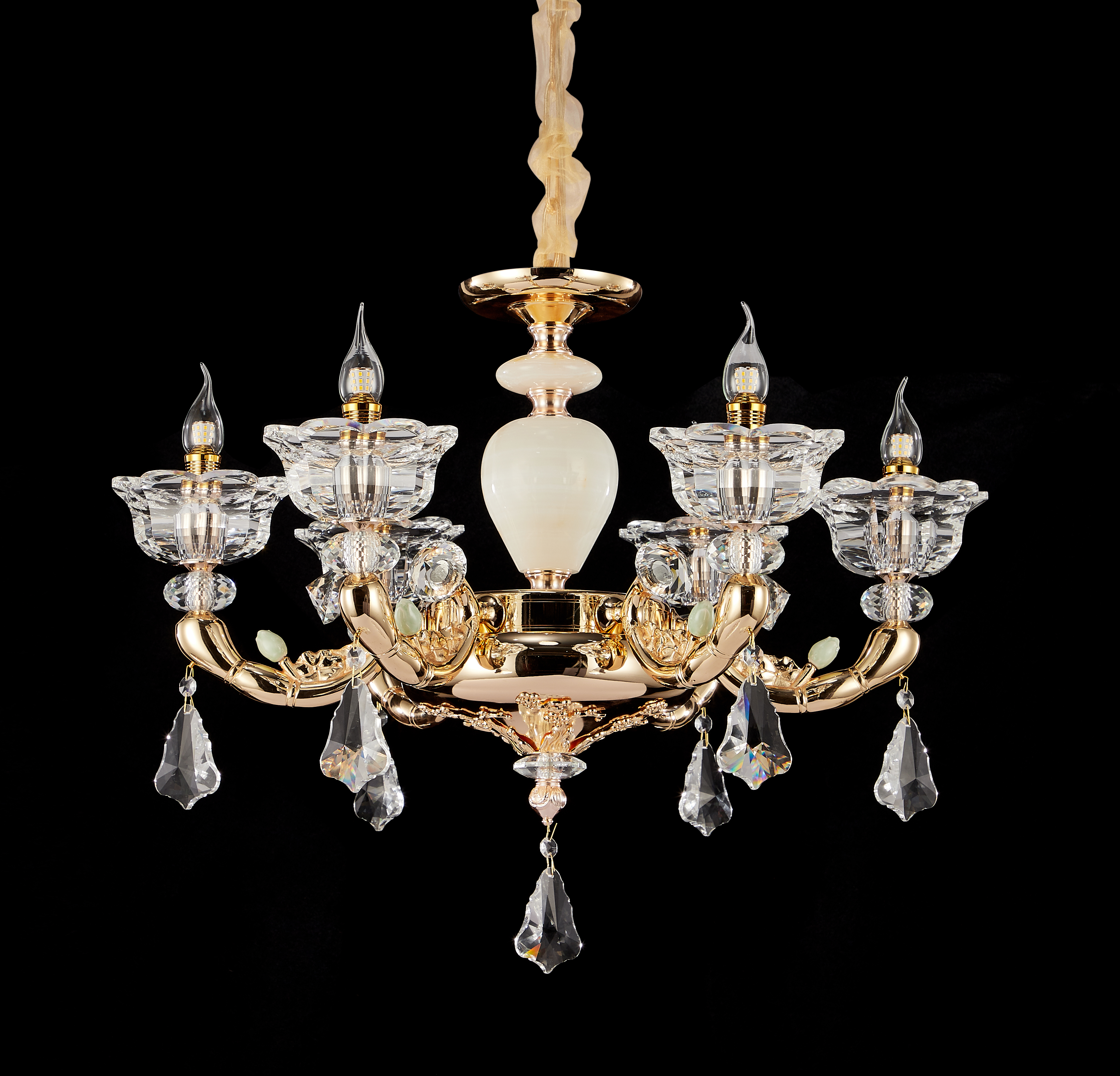 French Brass Crystal Chandelier for Villa & Hotel Lobby