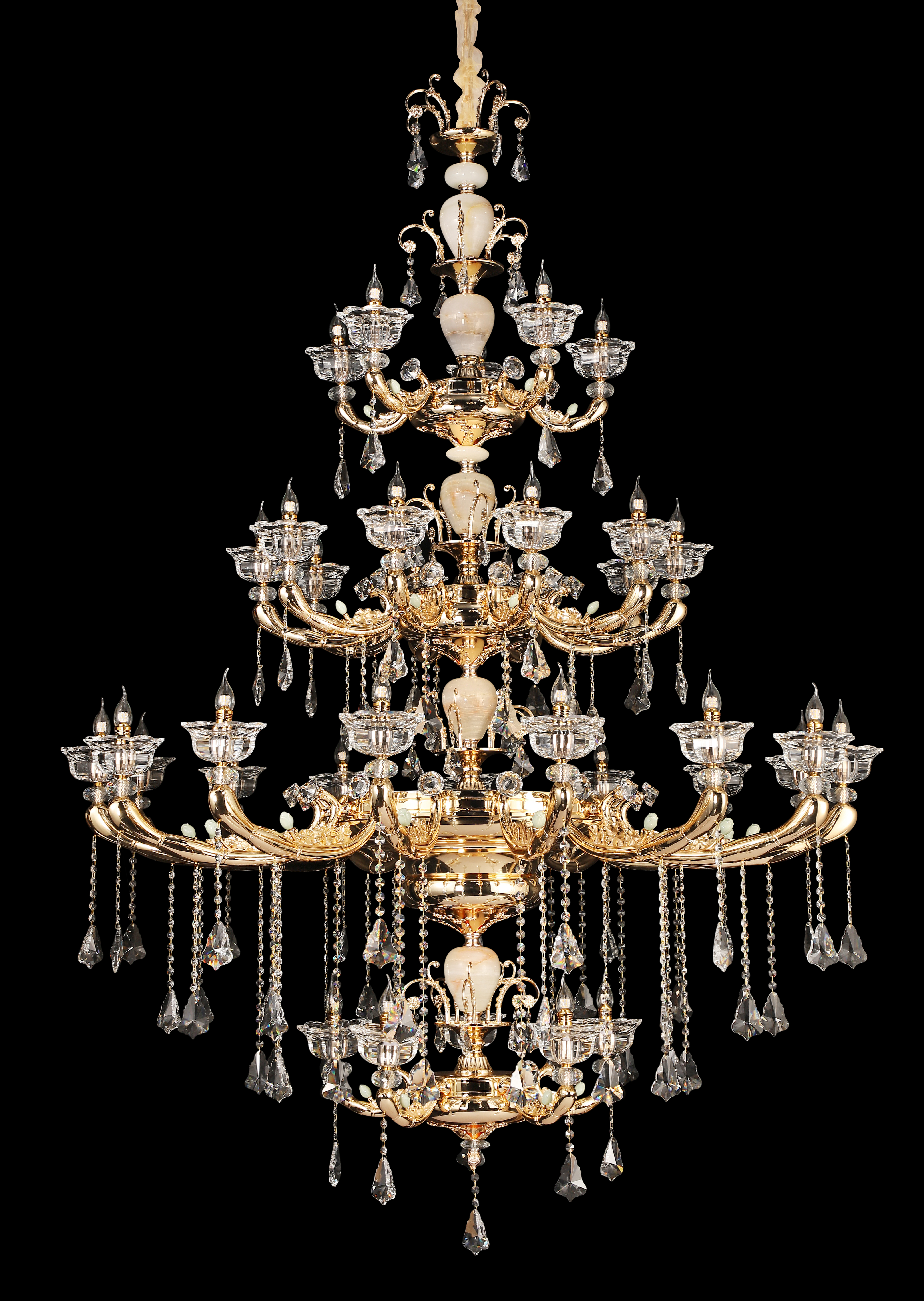 French Brass Crystal Chandelier for Villa & Hotel Lobby