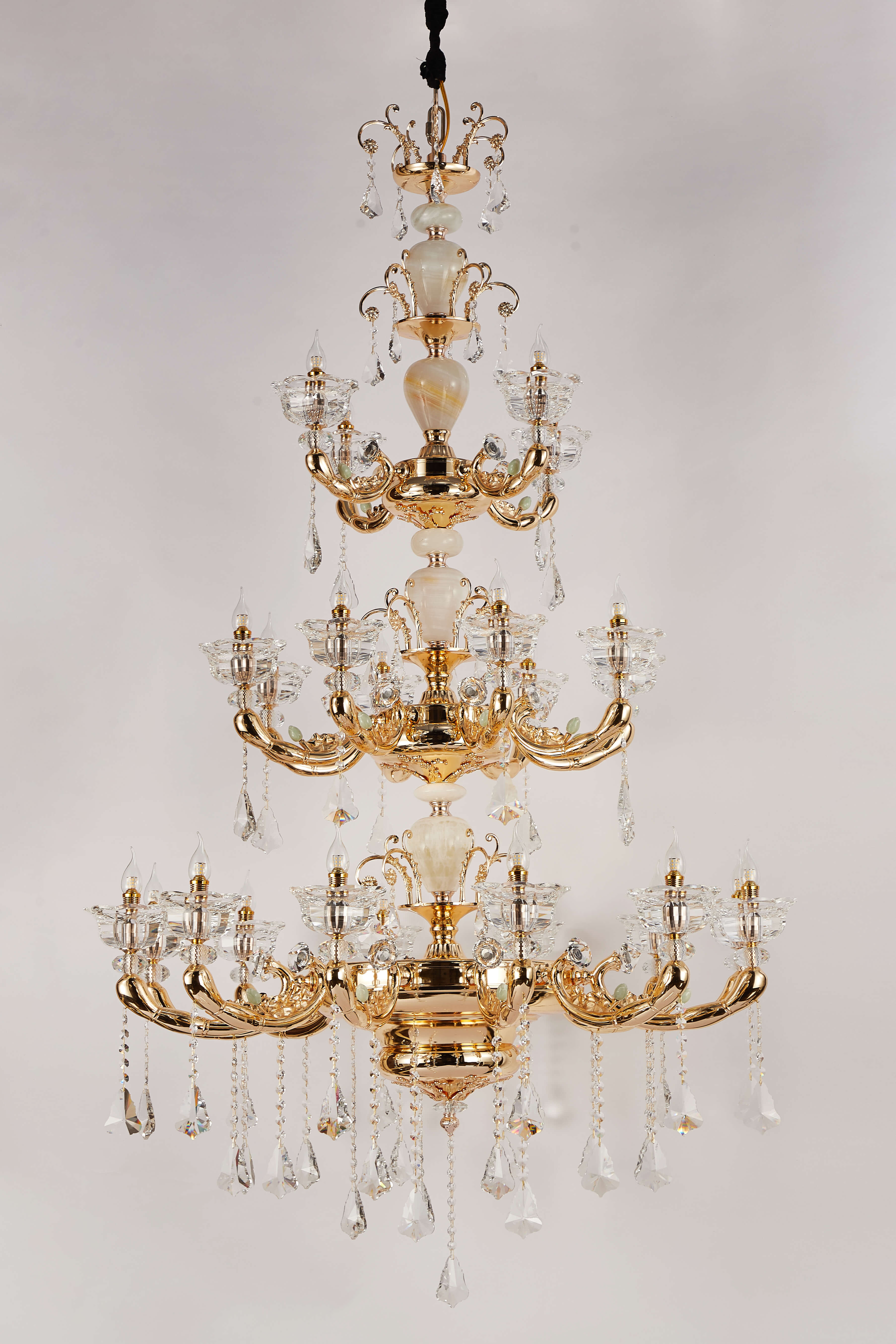 French Brass Crystal Chandelier for Villa & Hotel Lobby