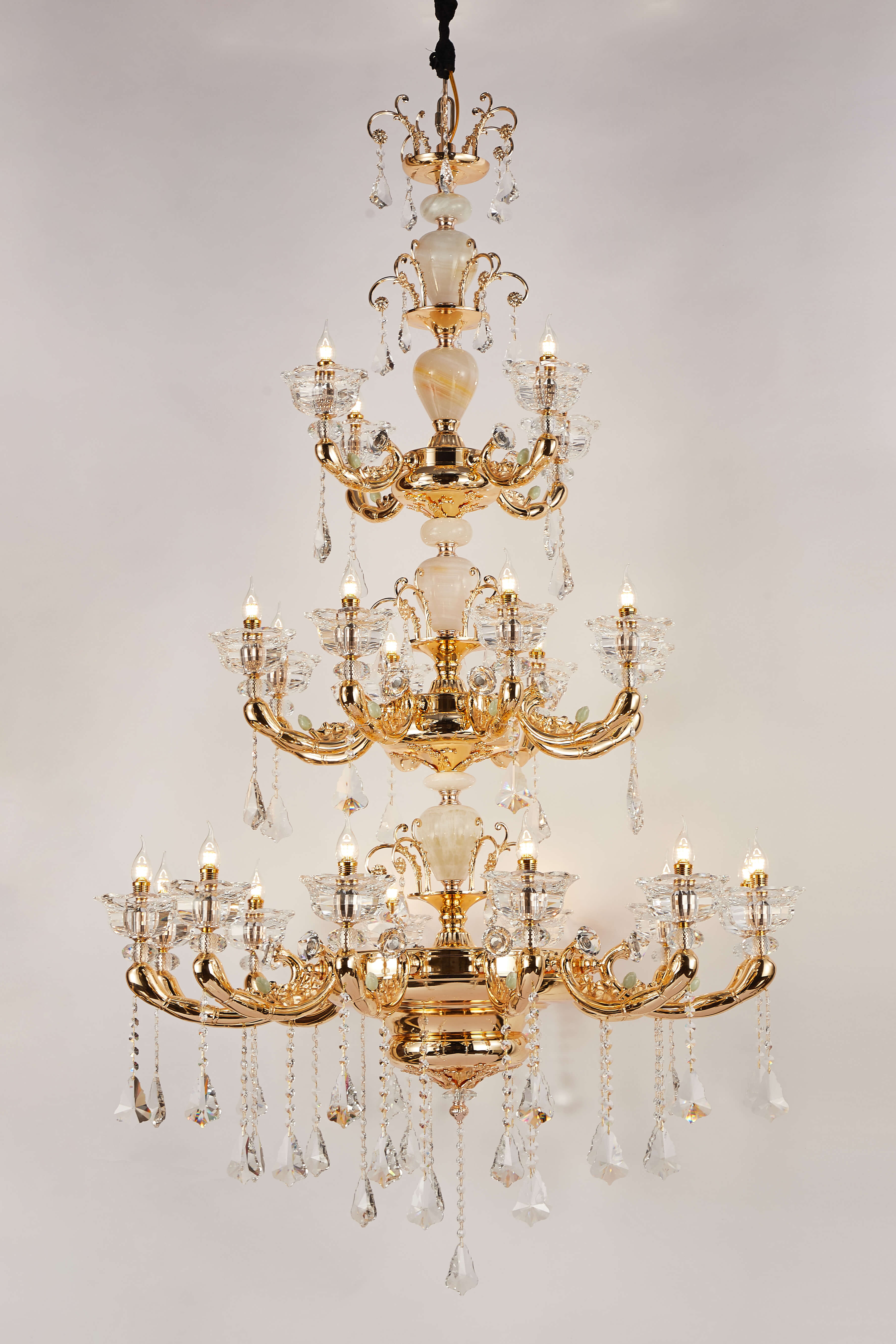 French Brass Crystal Chandelier for Villa & Hotel Lobby