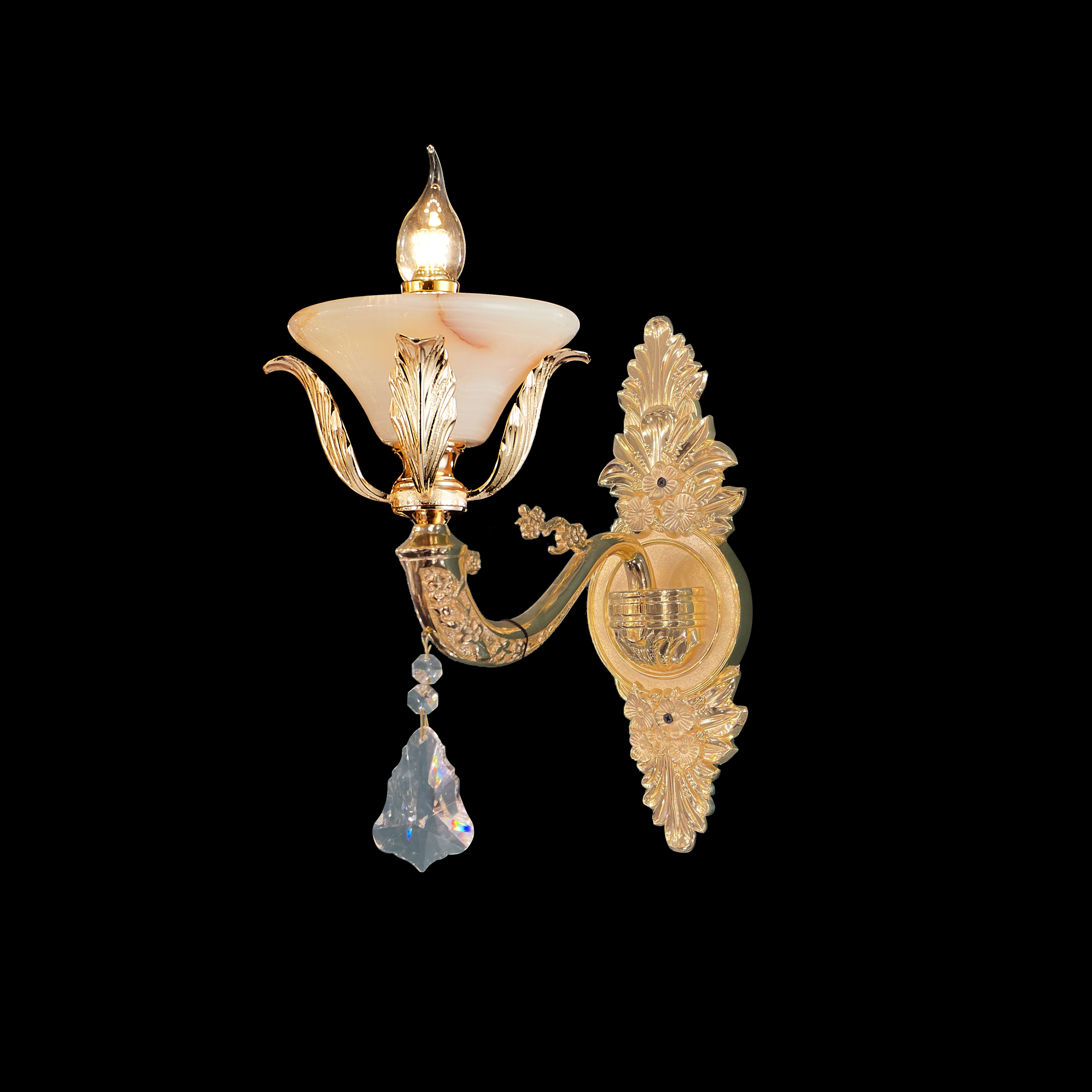 Imperial Gold & White Jade Wall Sconce (1 Light)