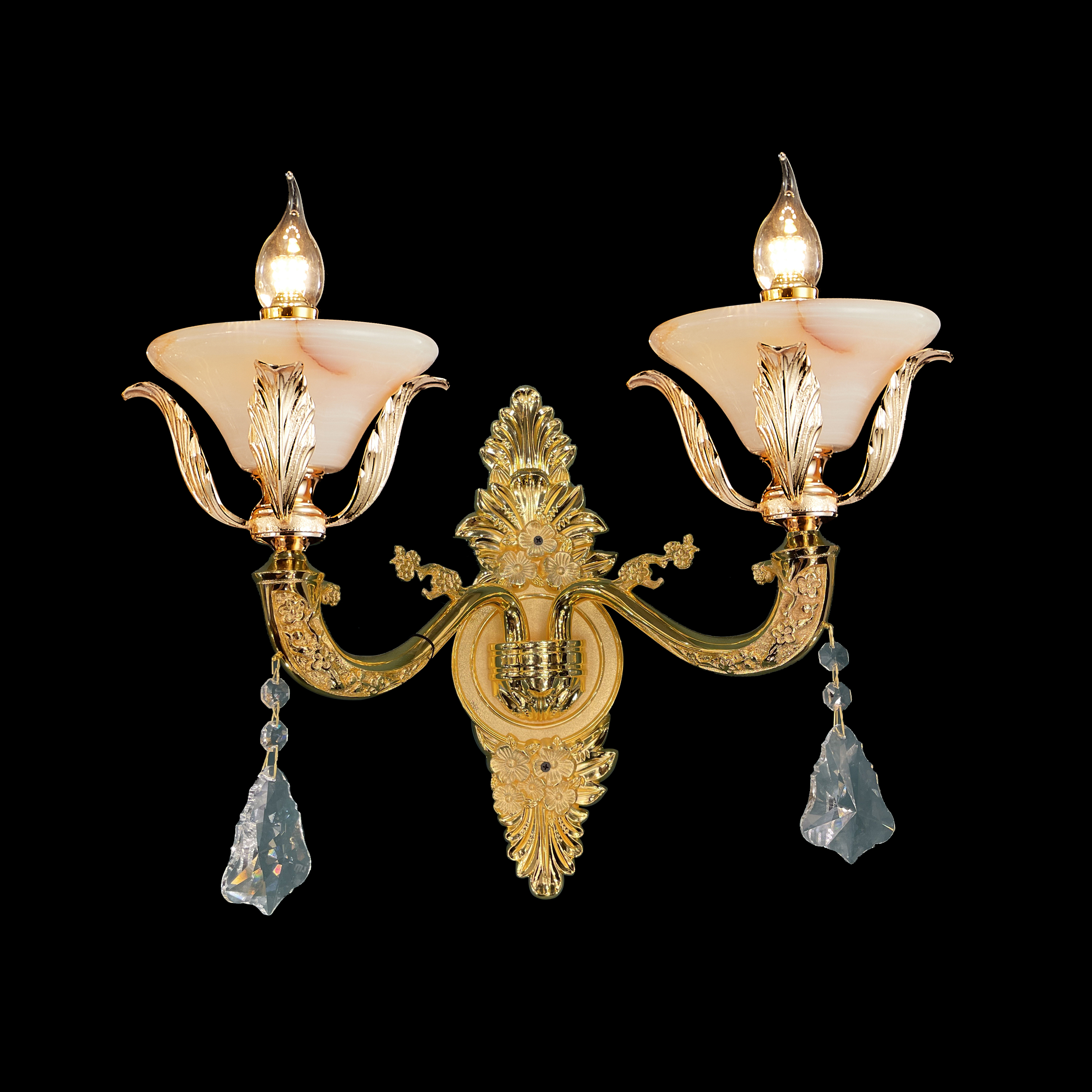 Imperial Gold & White Jade Wall Sconce (1 Light)